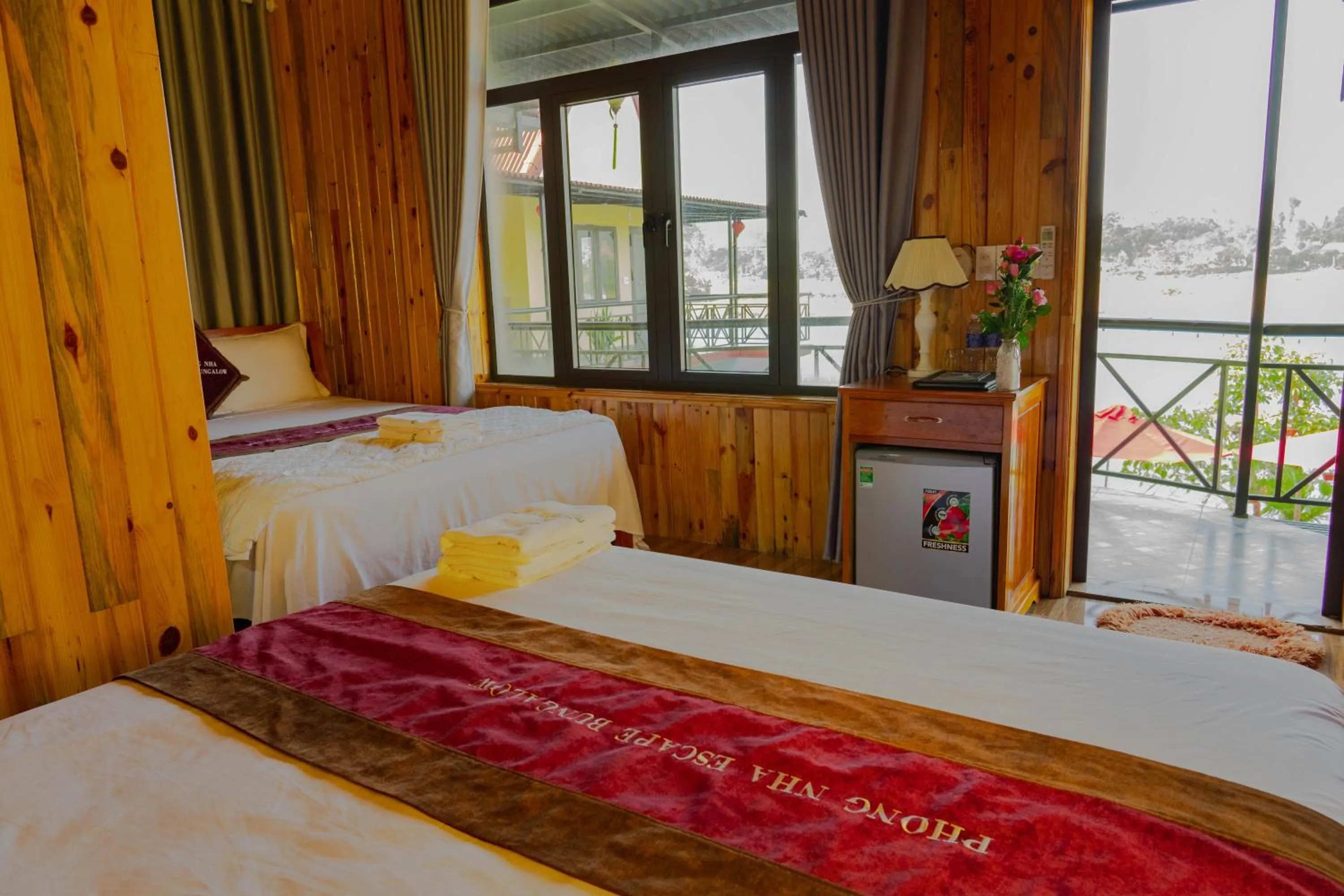 Bed in Phong Nha Escape Bungalow