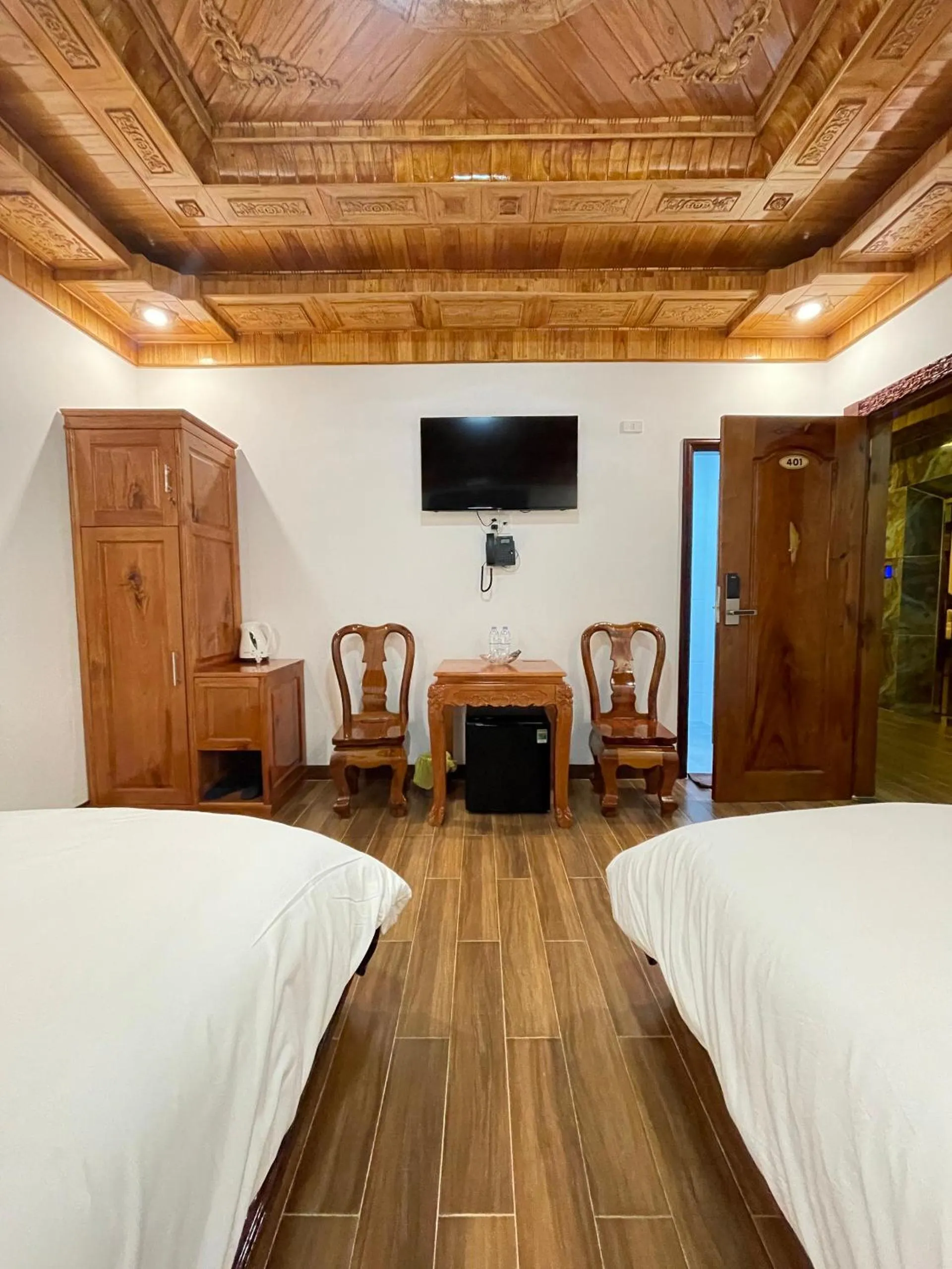 Bed in Hotel Hoàng My