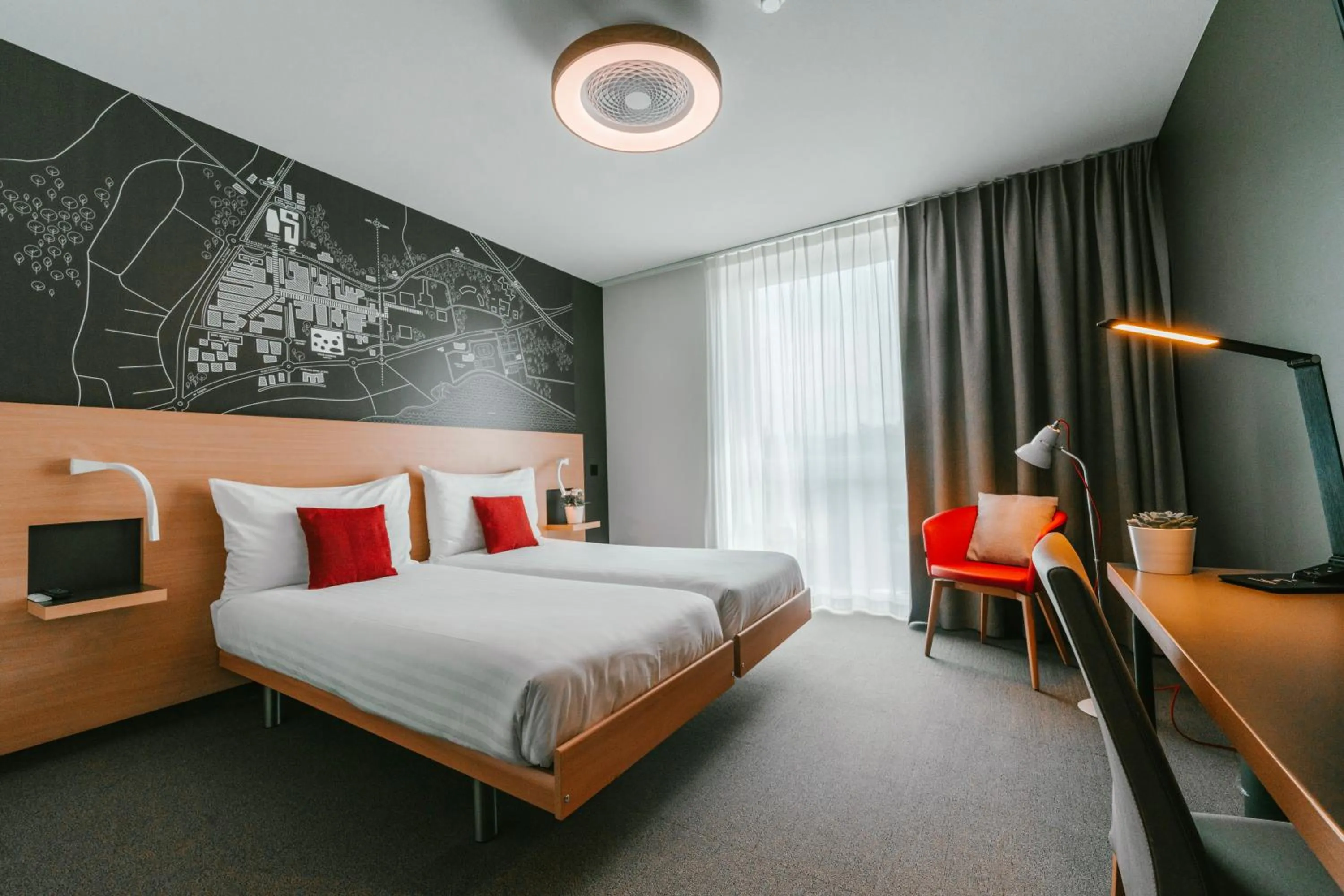 Bed in SwissTech Hotel