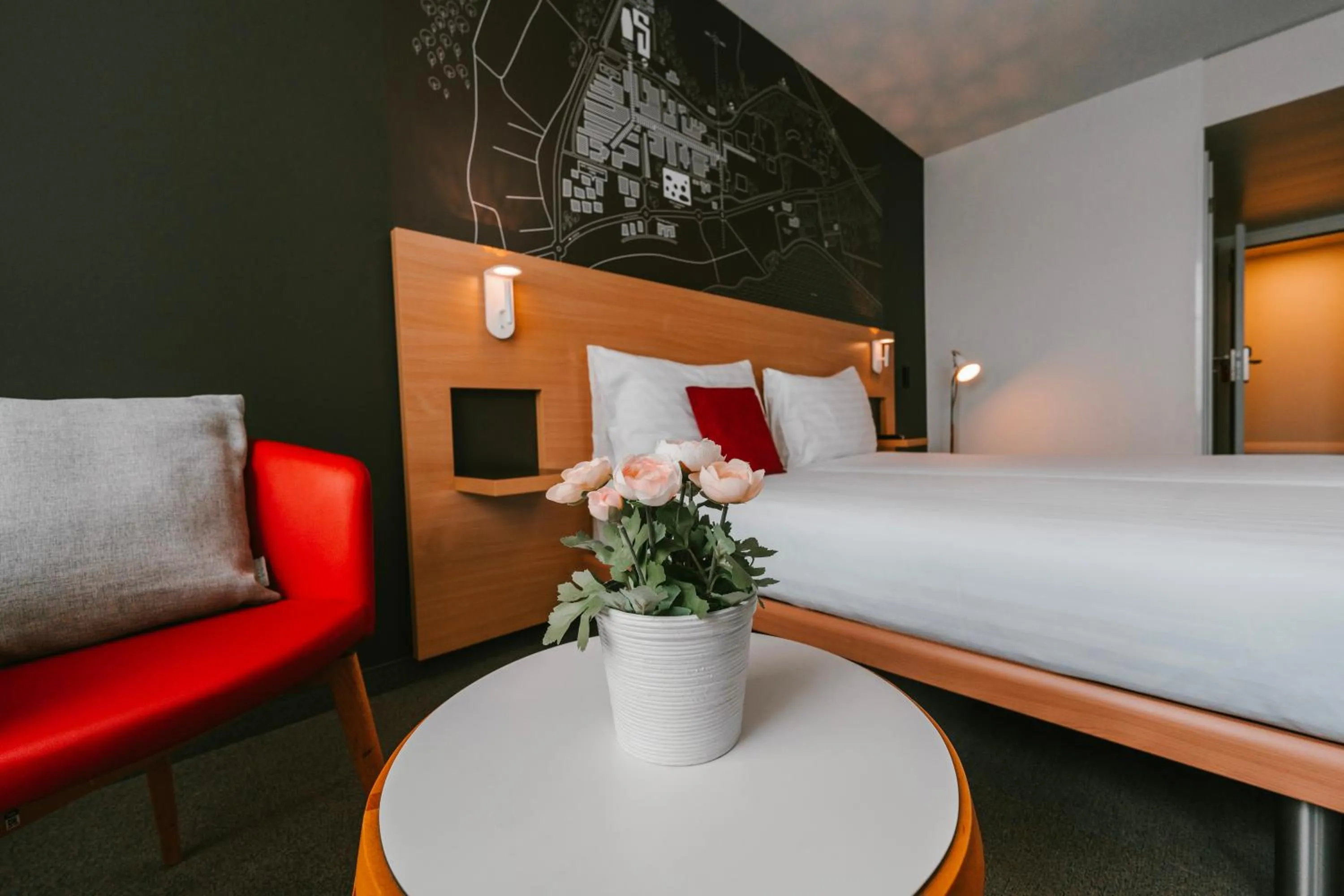 Bed in SwissTech Hotel