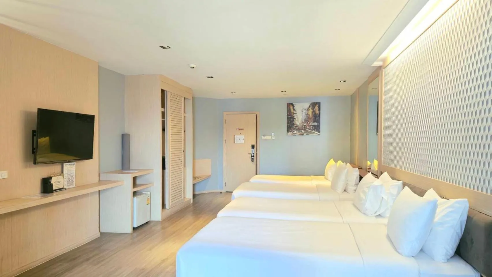 Bed in Three Sukhumvit Hotel - SHA Plus Certified