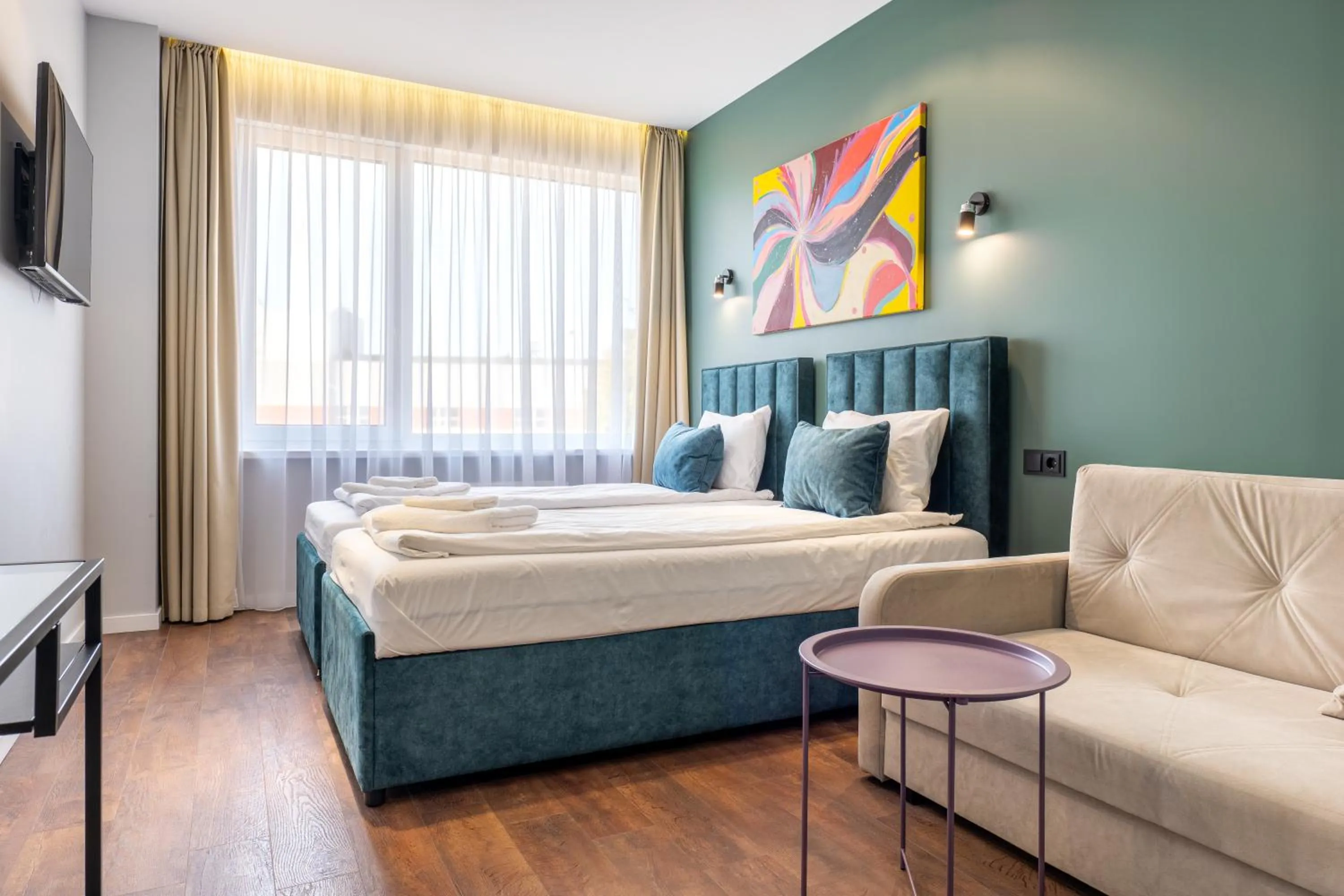 Bed in Luna Self Check-in Hotel Klaipeda