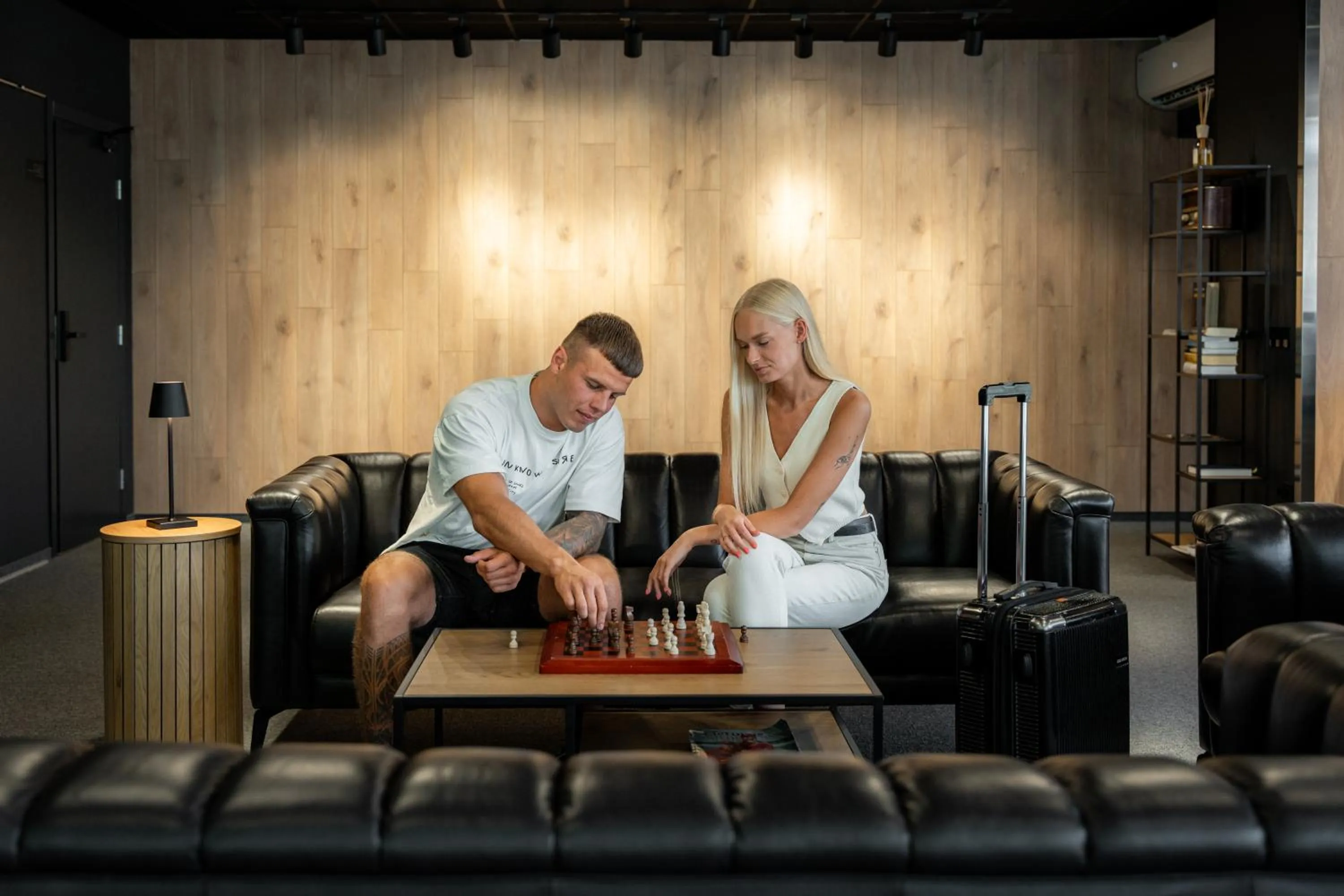 People in Luna Self Check-in Hotel Klaipeda