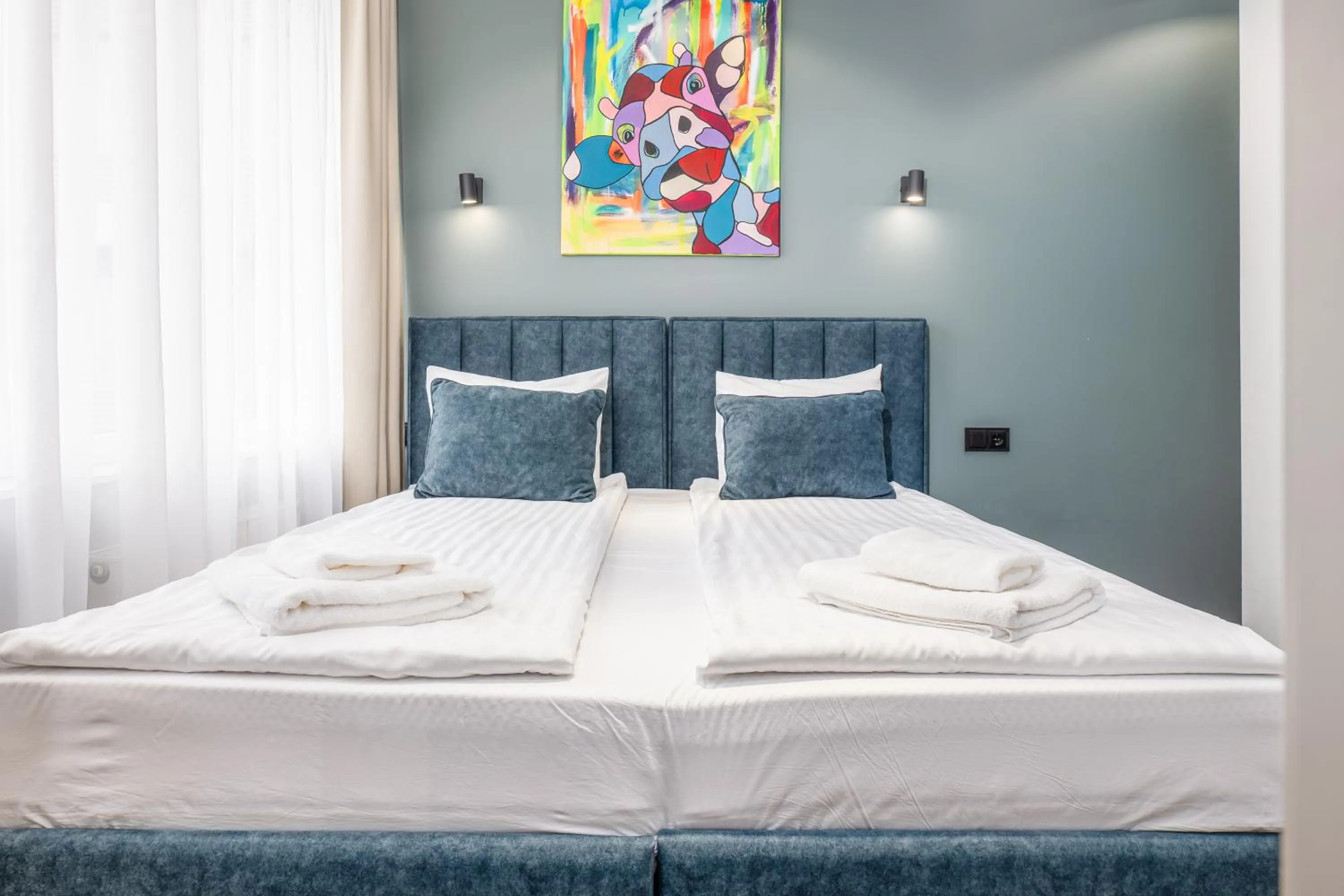 Bed in Luna Self Check-in Hotel Klaipeda