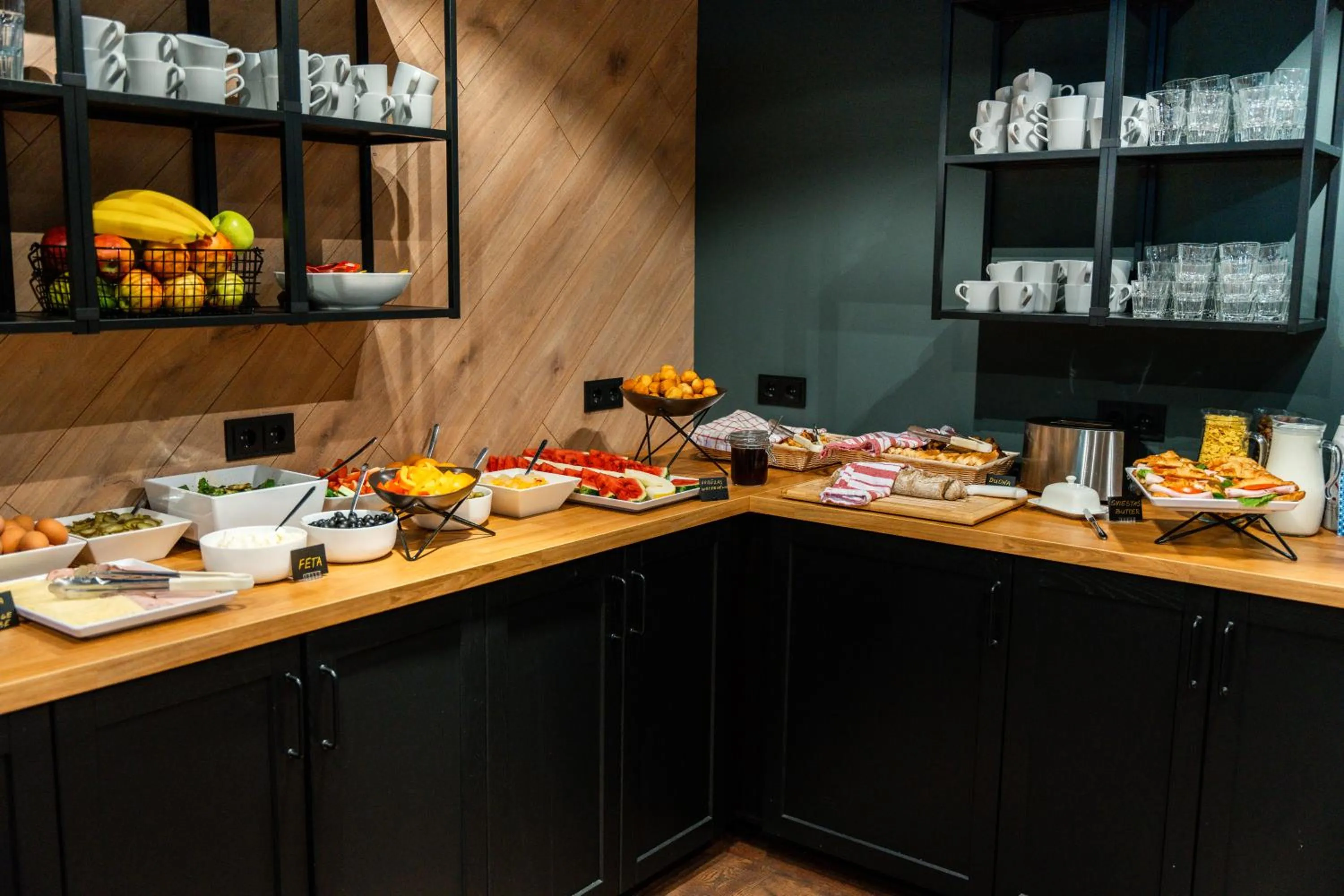 Kitchen or kitchenette in Luna Self Check-in Hotel Klaipeda