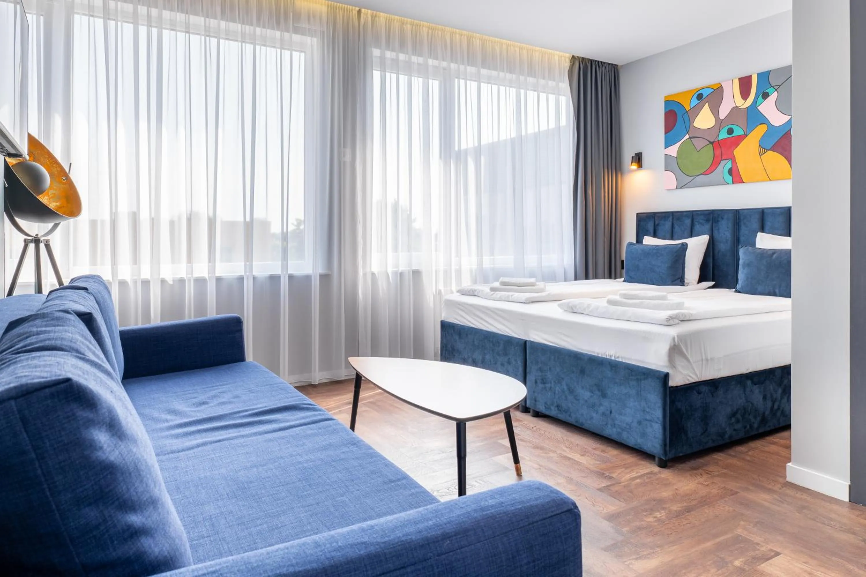 Bed in Luna Self Check-in Hotel Klaipeda