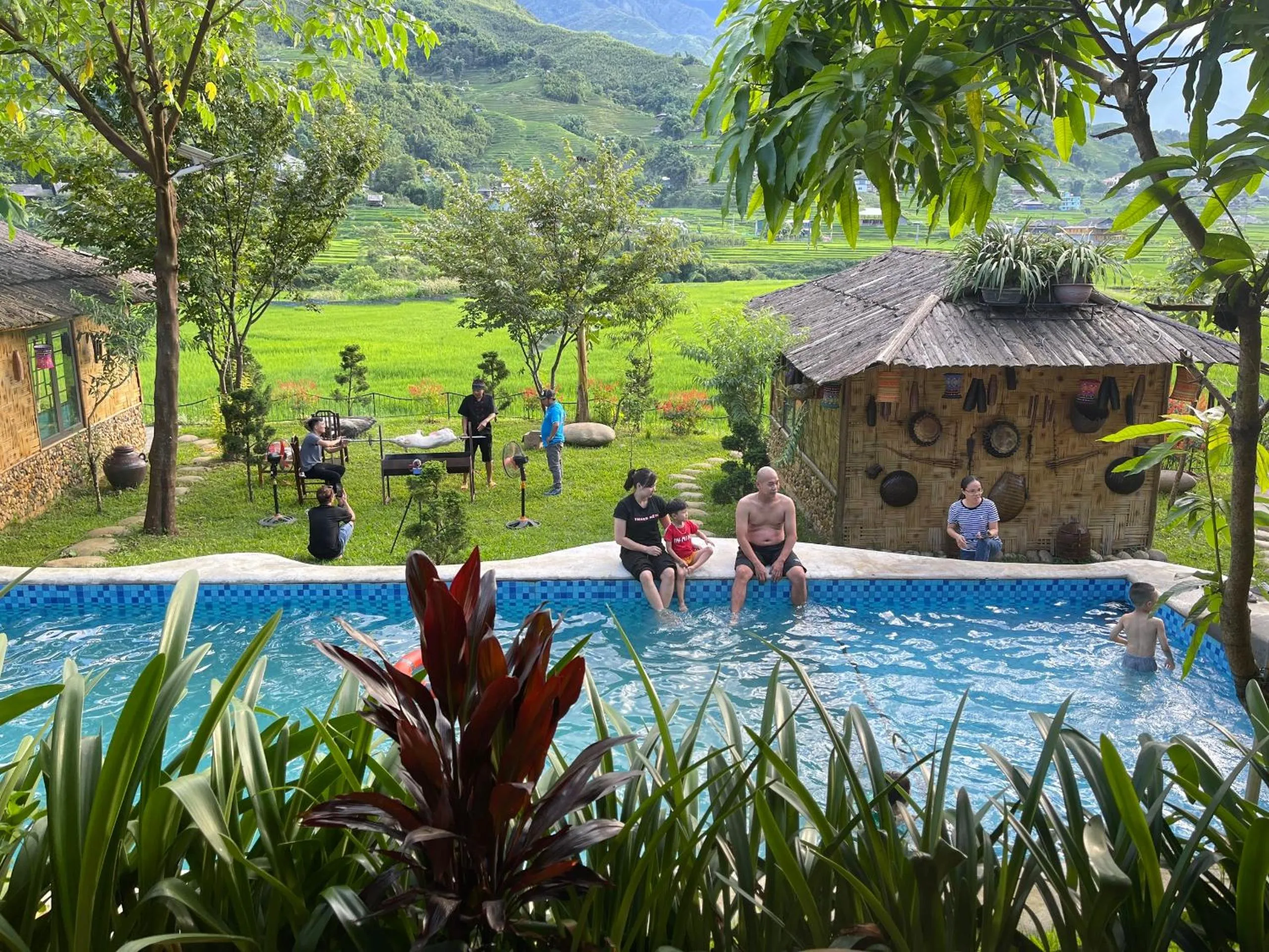 Swimming pool in Sapa Bamboo Eco