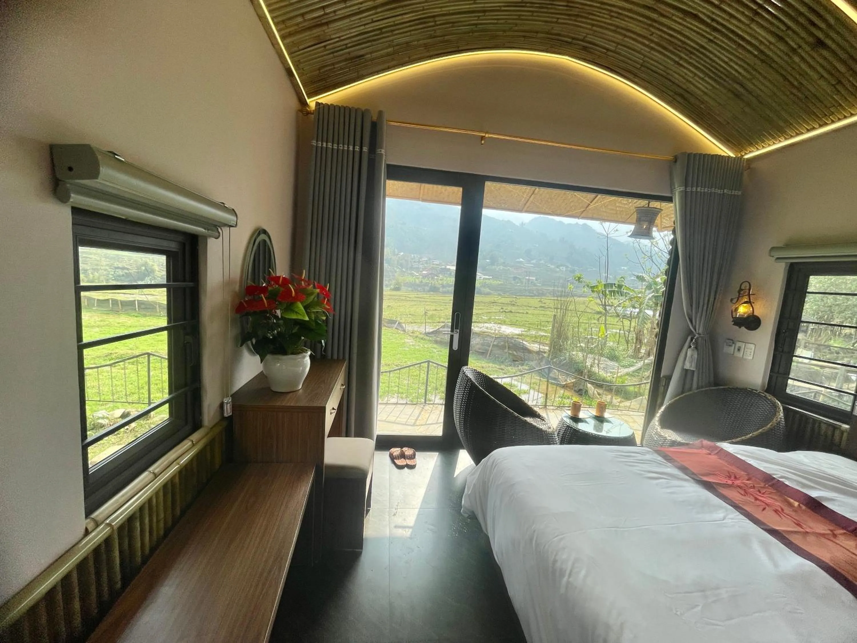 Balcony/Terrace, Bed in Sapa Bamboo Eco