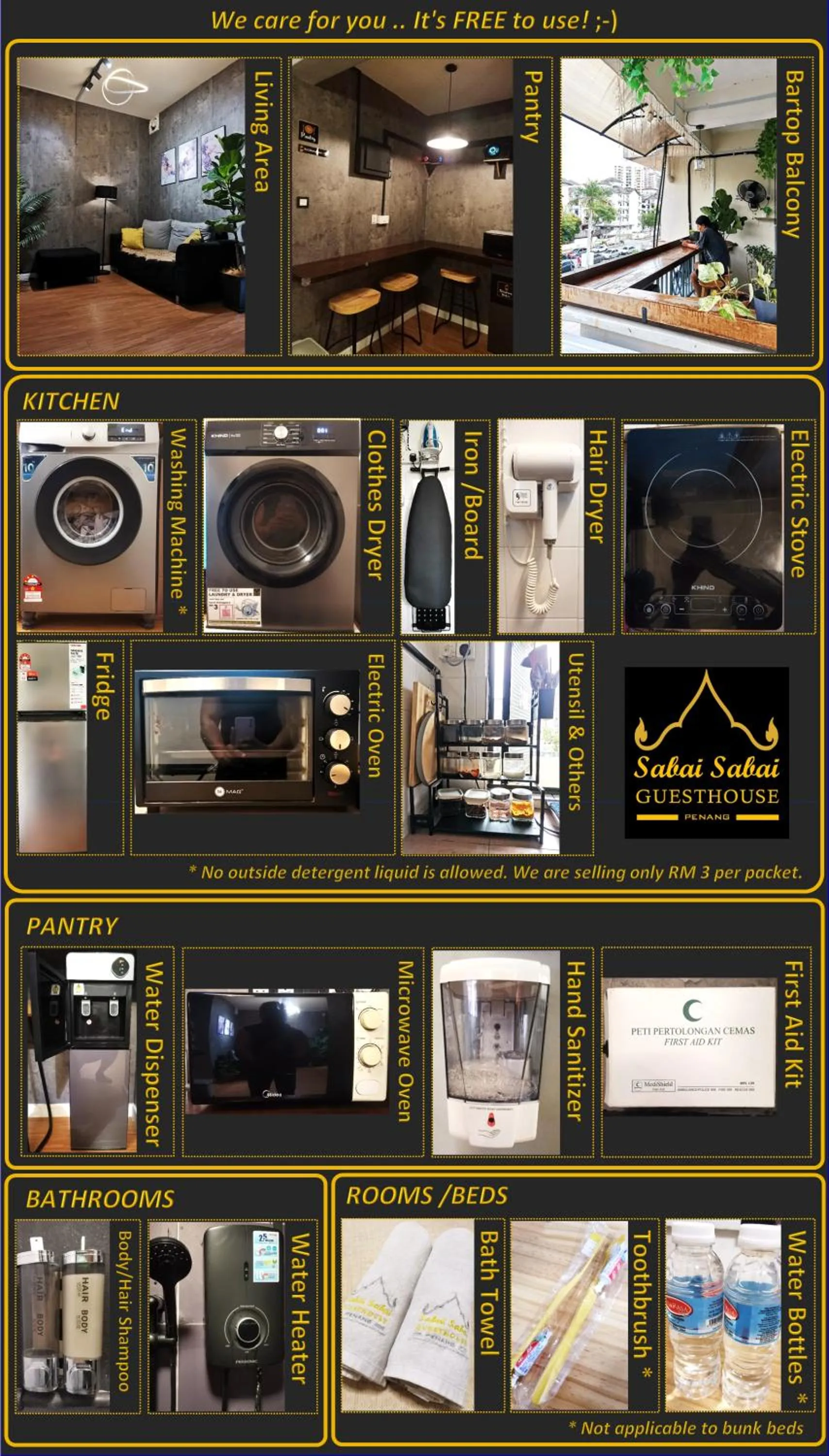 Area and facilities in Sabai Sabai Guesthouse in Bayan Lepas