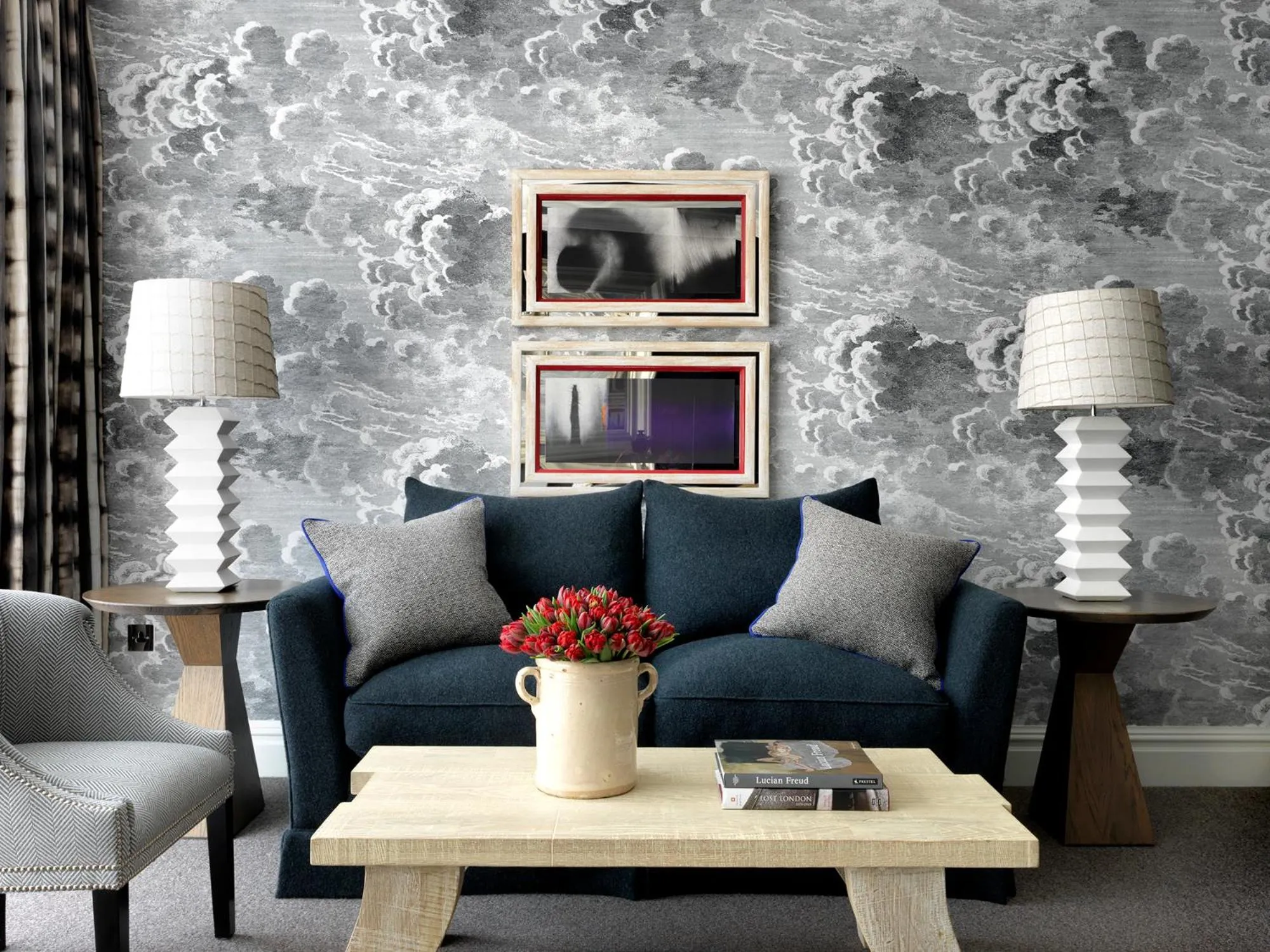 Seating area in Ham Yard Hotel, Firmdale Hotels