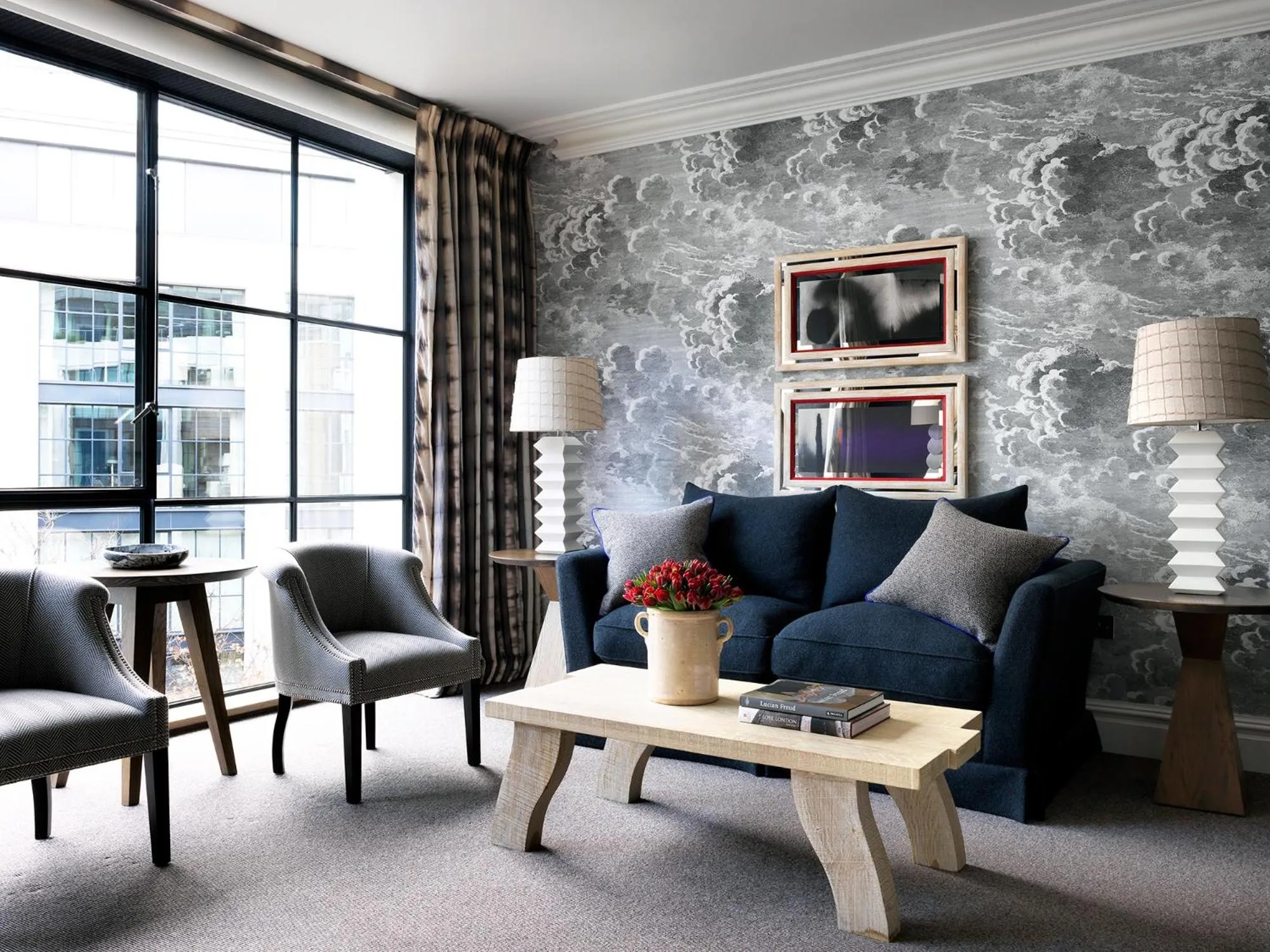 Seating area in Ham Yard Hotel, Firmdale Hotels