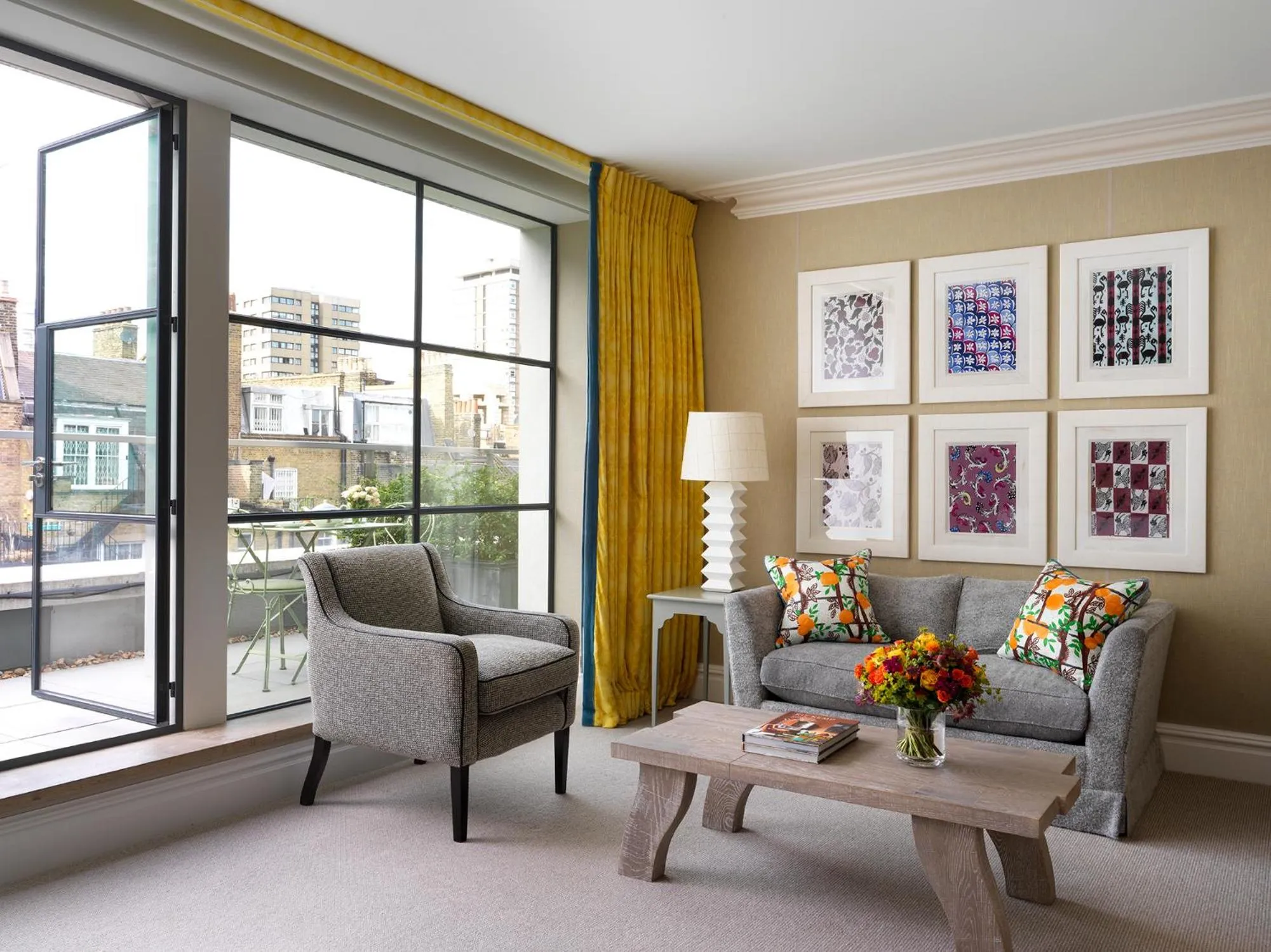 Living room in Ham Yard Hotel, Firmdale Hotels
