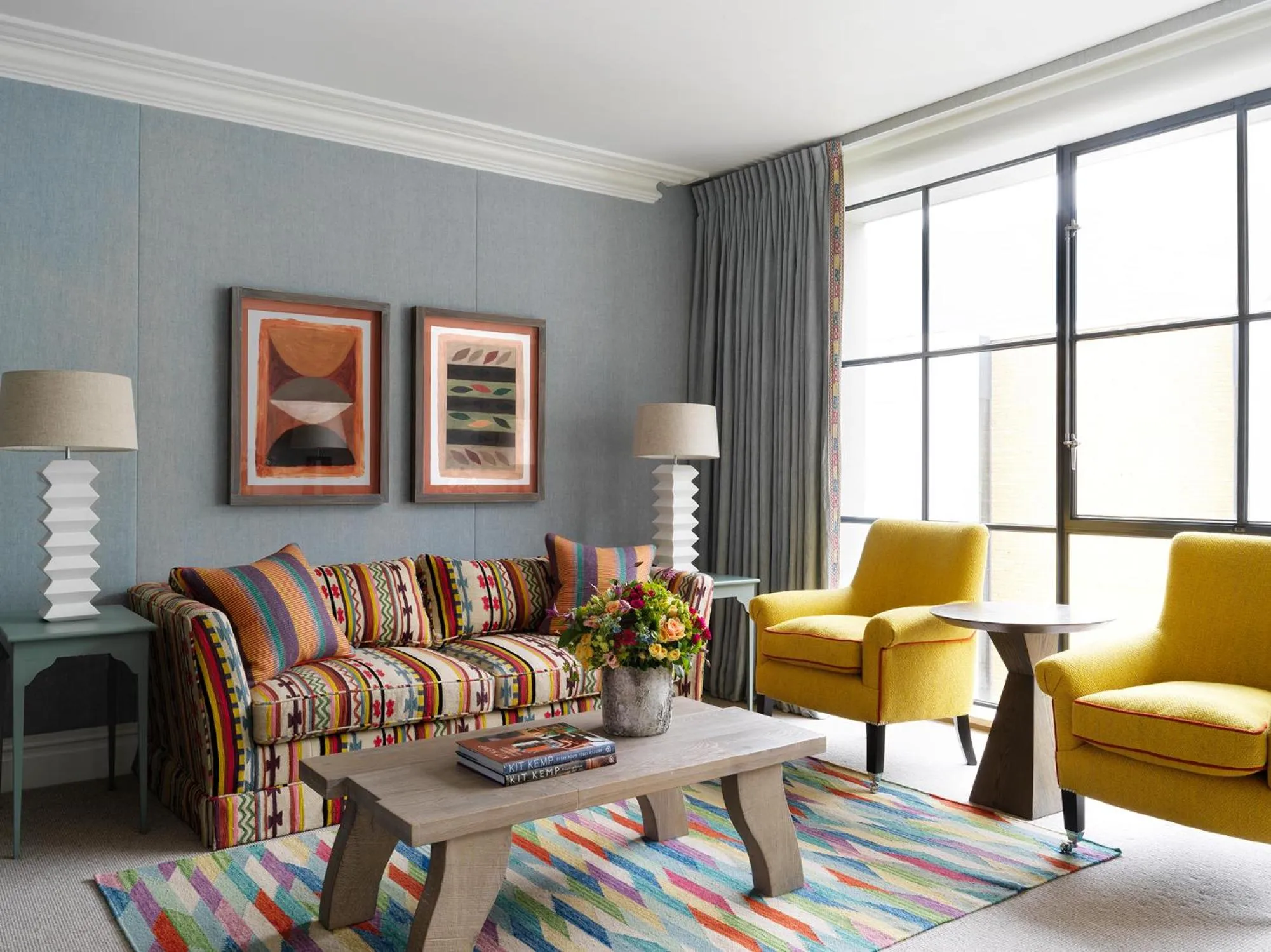 Seating area in Ham Yard Hotel, Firmdale Hotels
