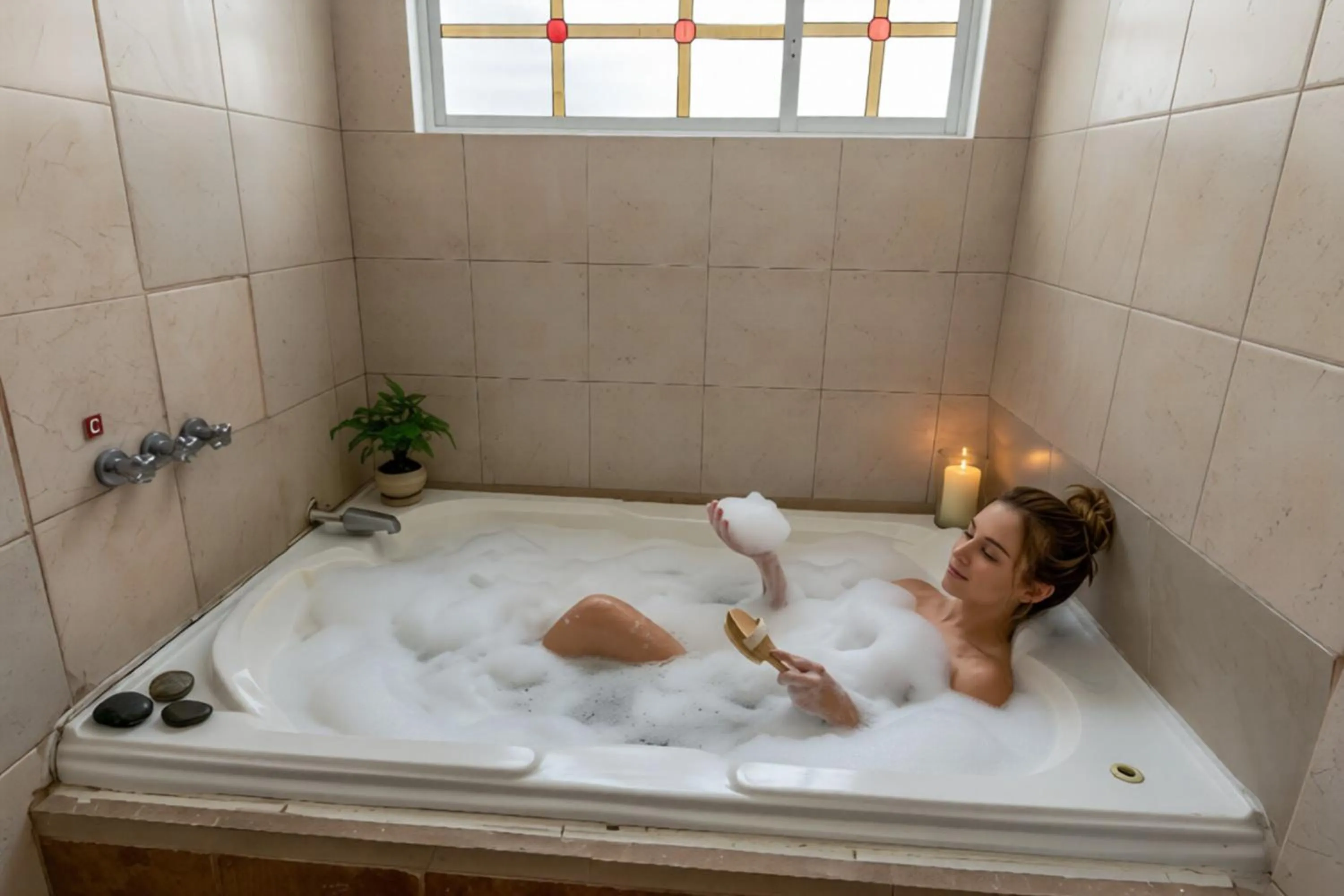 Bathroom in HOSTAL DEL RÍO