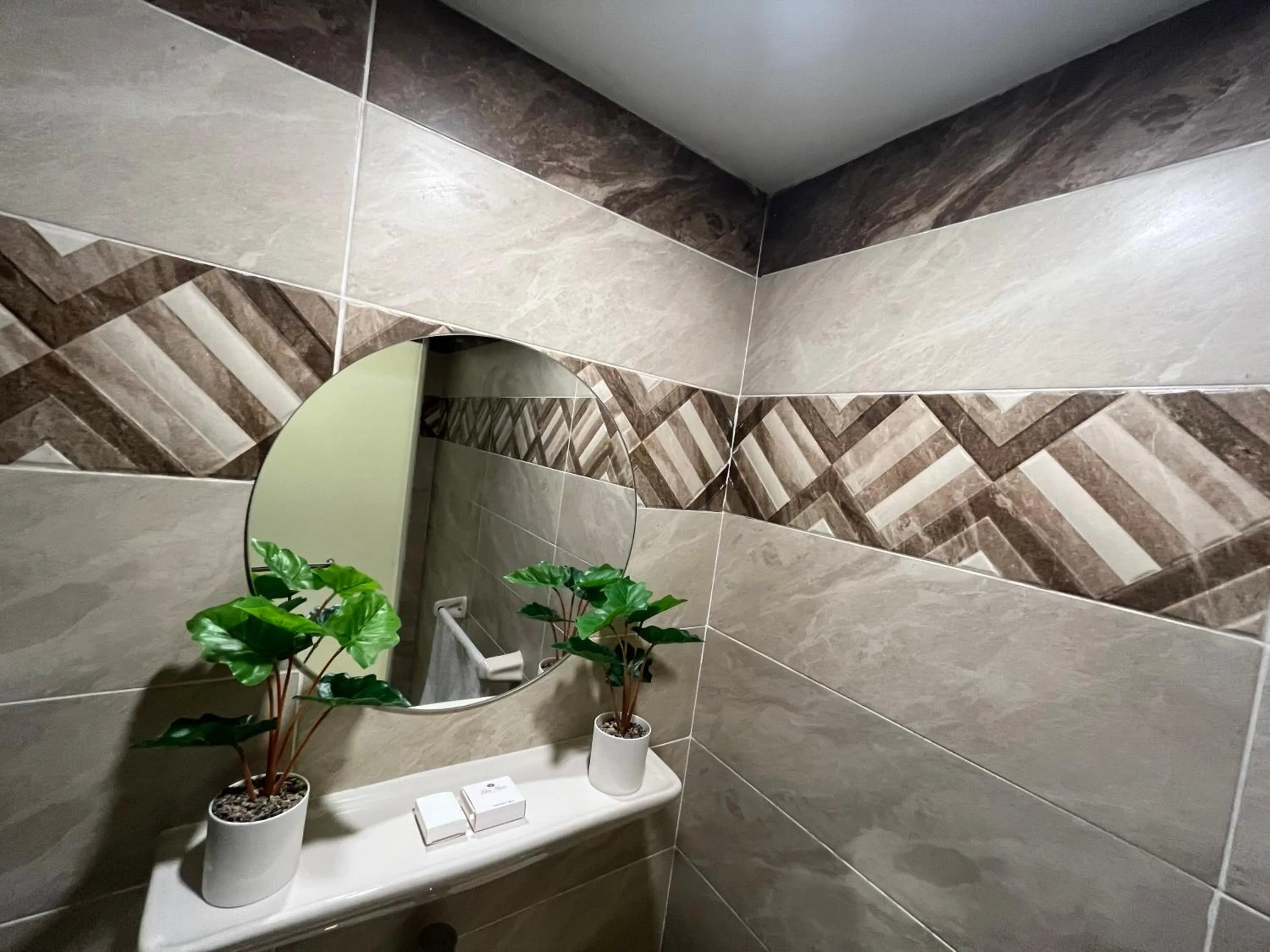 Shower in The Gate Hotel Front Pyramids & Sphinx View