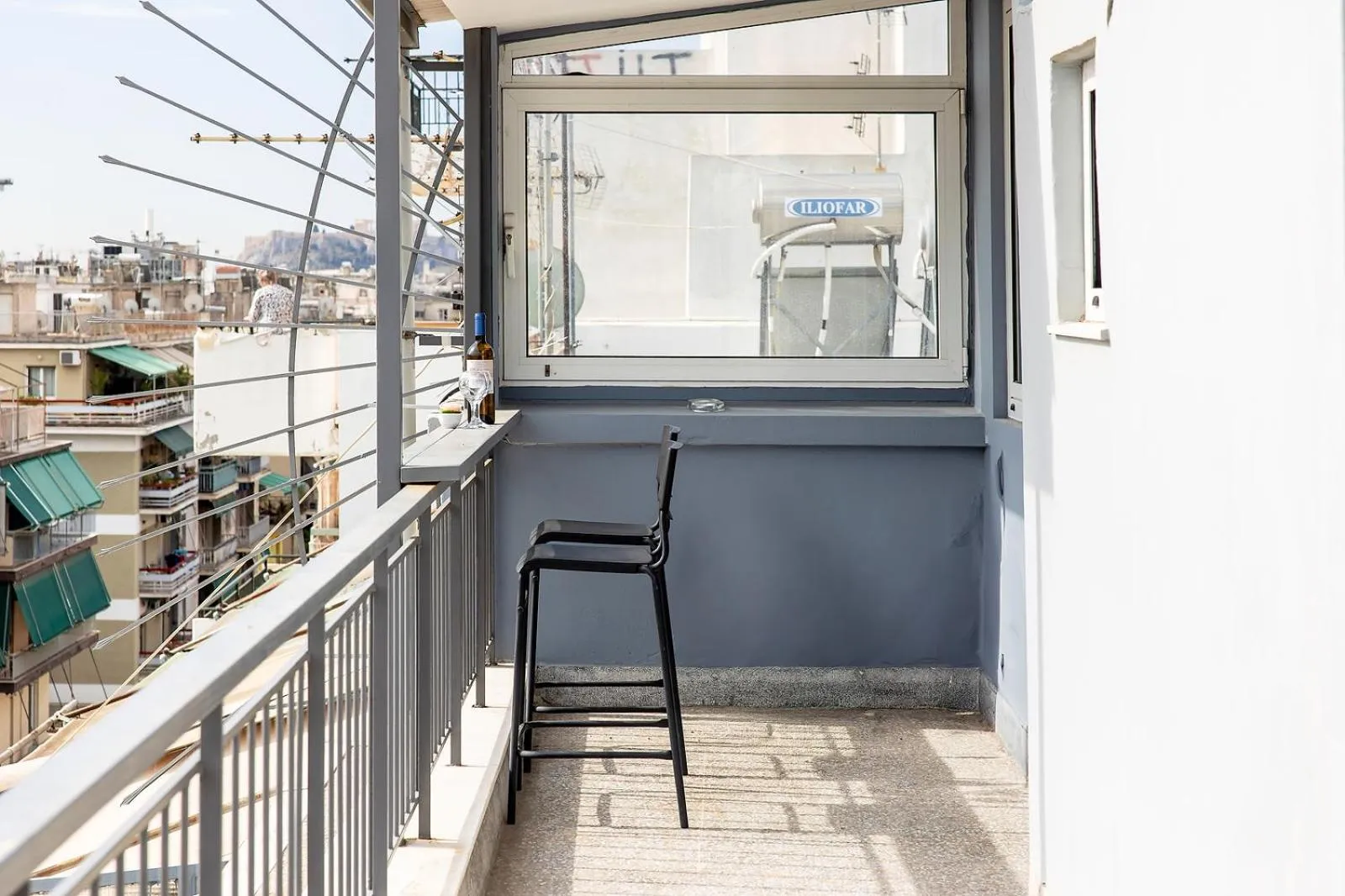 Balcony/Terrace in Aris123 by Smart Cozy Suites - Apartments in the heart of Athens - 5 minutes from metro - Available 24hr