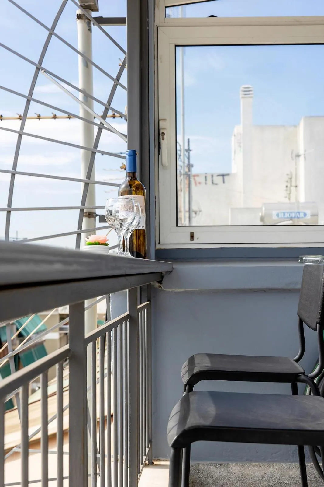 Balcony/Terrace in Aris123 by Smart Cozy Suites - Apartments in the heart of Athens - 5 minutes from metro - Available 24hr