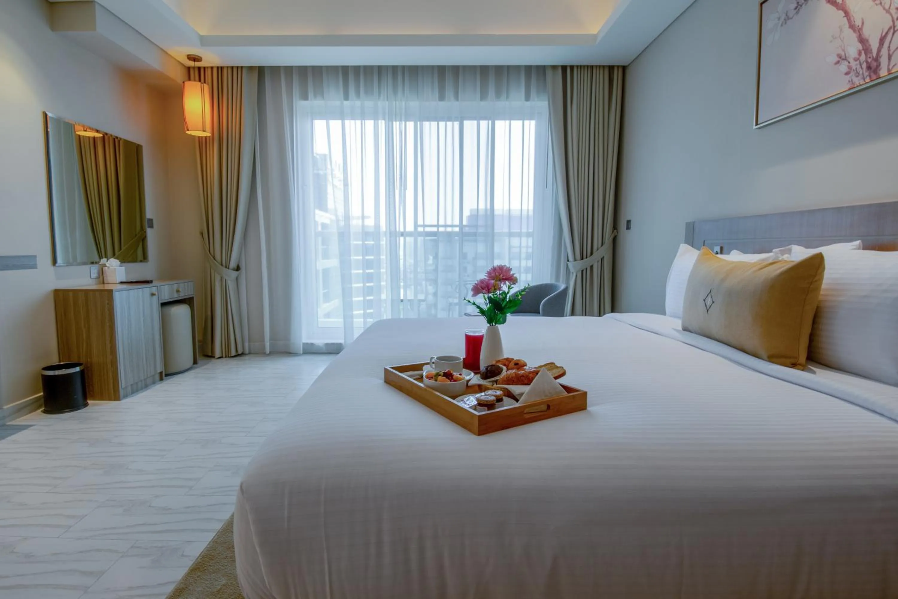 Bed in Jood Hotel Apartments