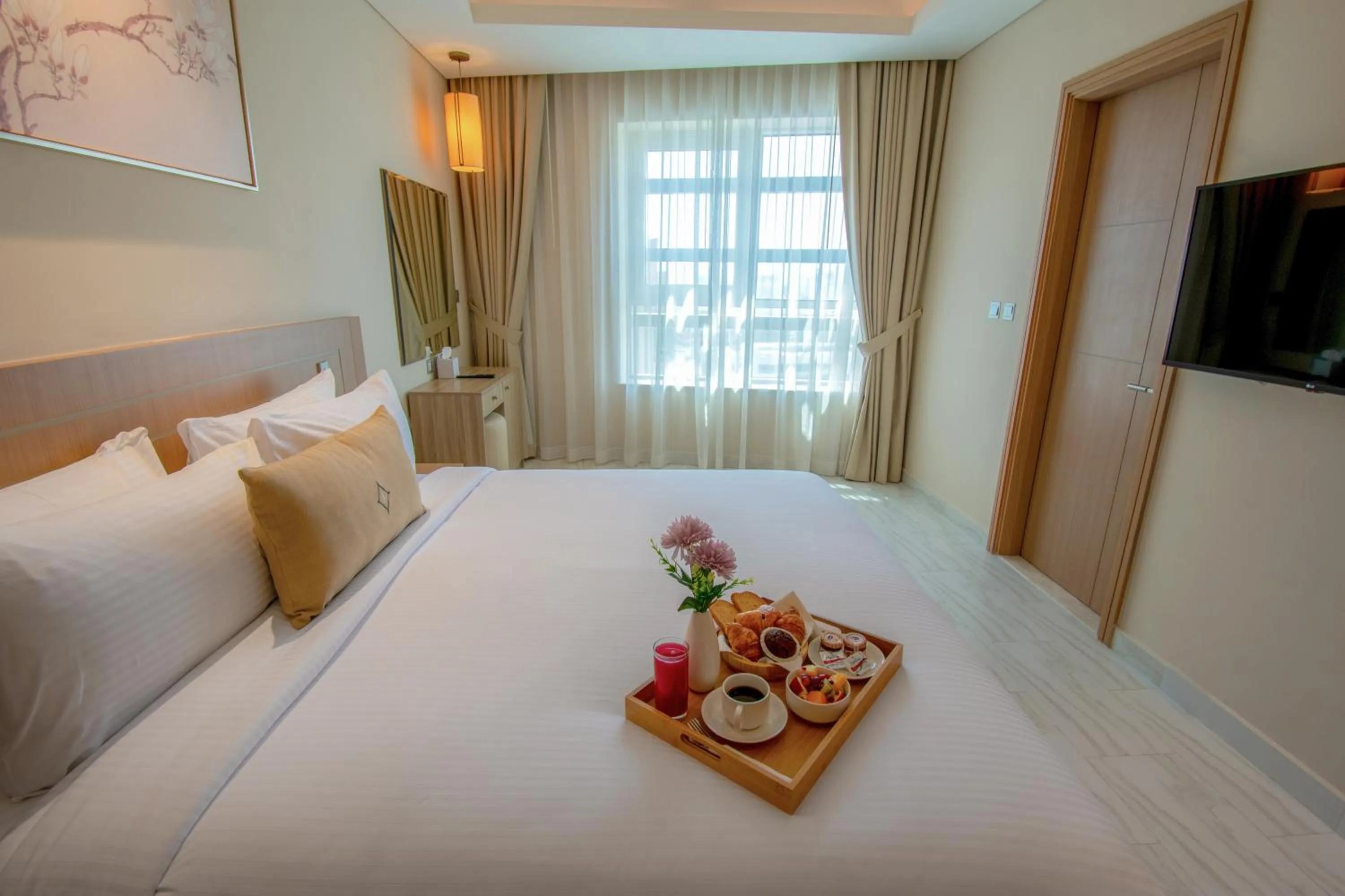 Bed in Jood Hotel Apartments