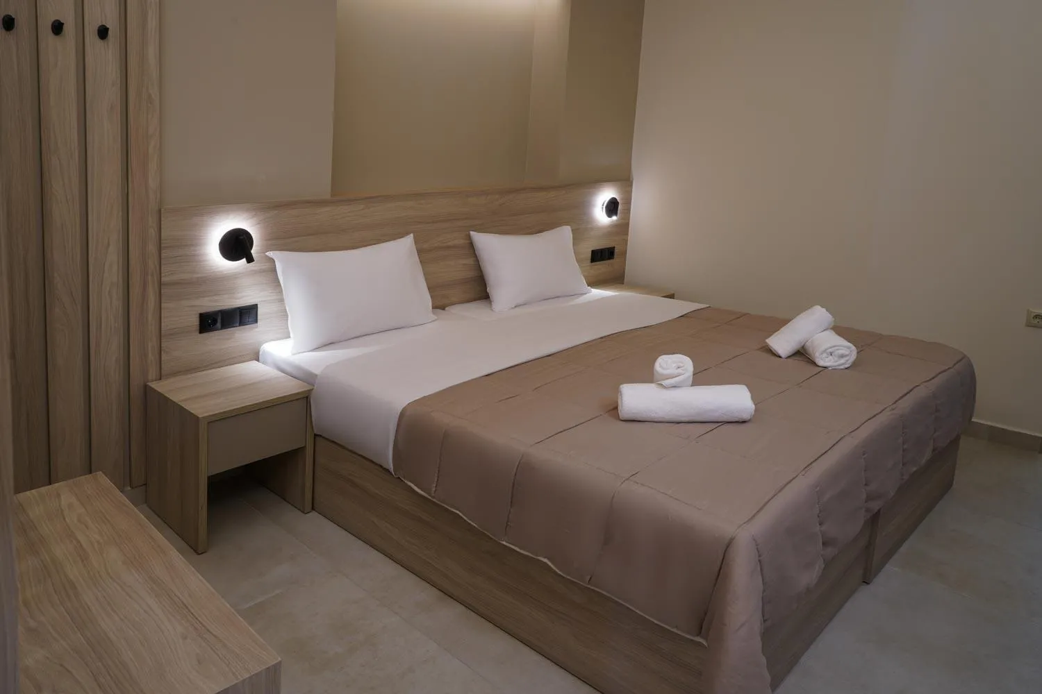 Bed in Nepheli Apartments and Studios