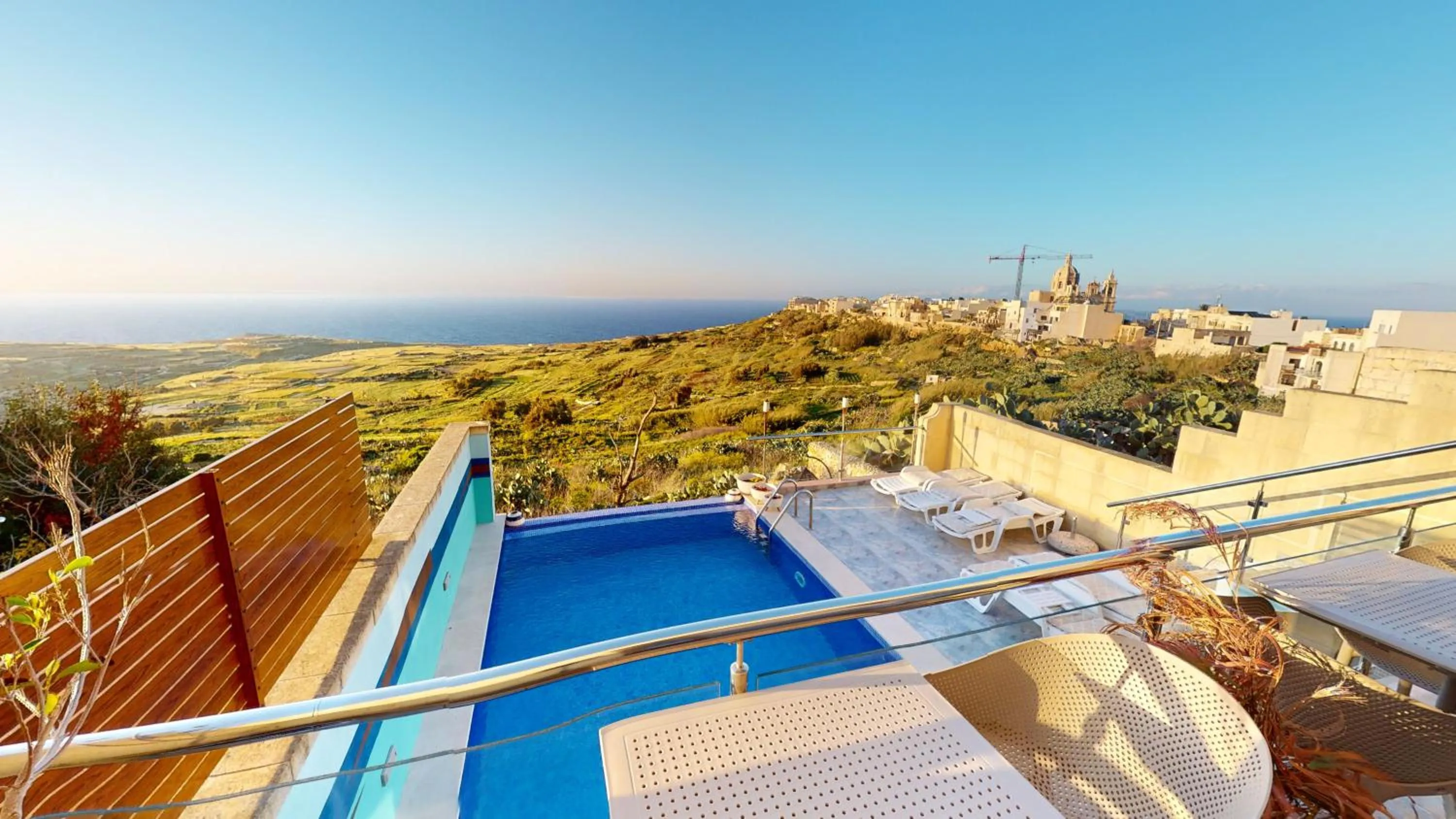 Balcony/Terrace, Pool View in Dubhlina - Luxury Bed & Breakfast - Gozo