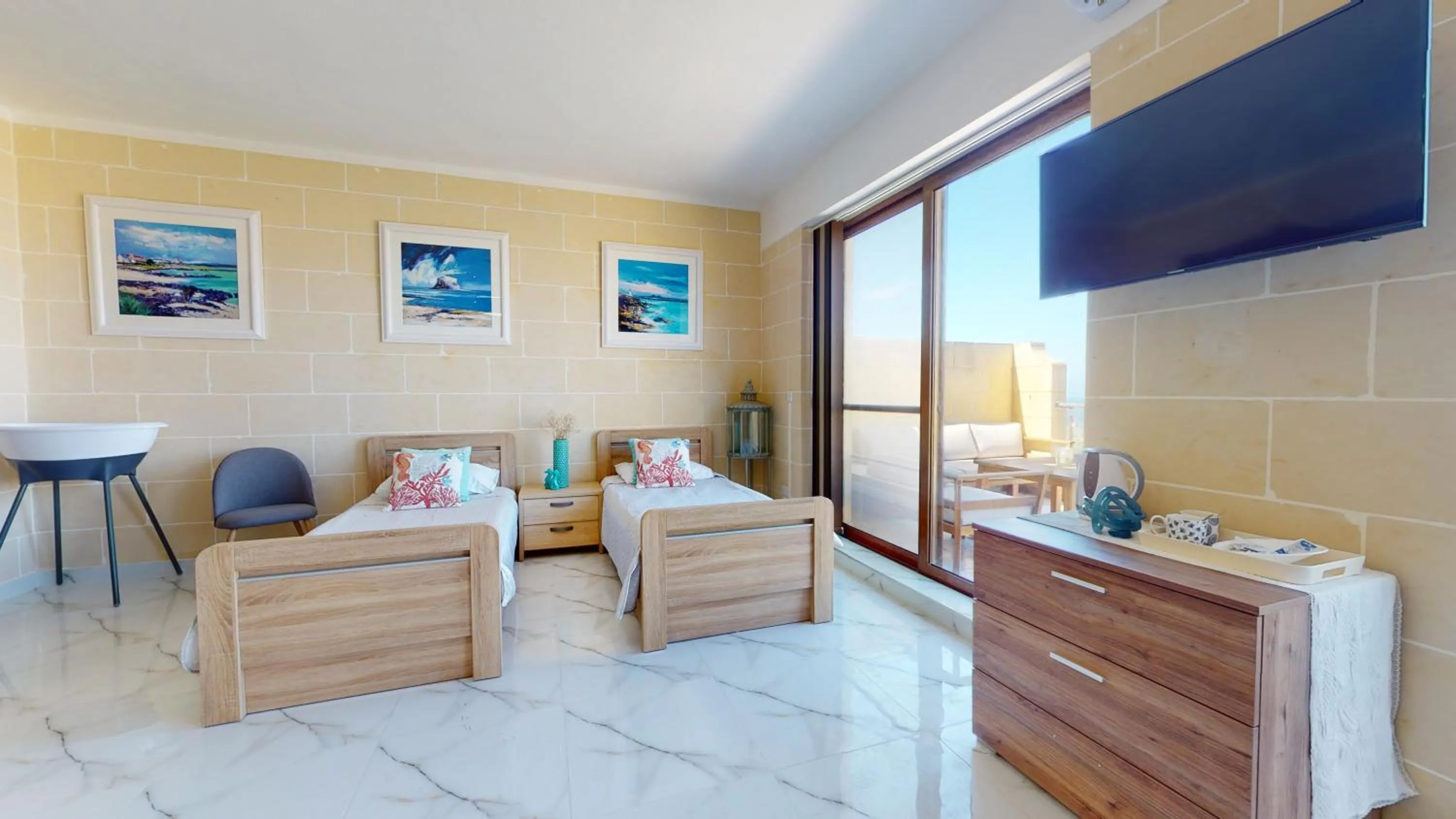 Bed, Seating Area in Dubhlina - Luxury Bed & Breakfast - Gozo