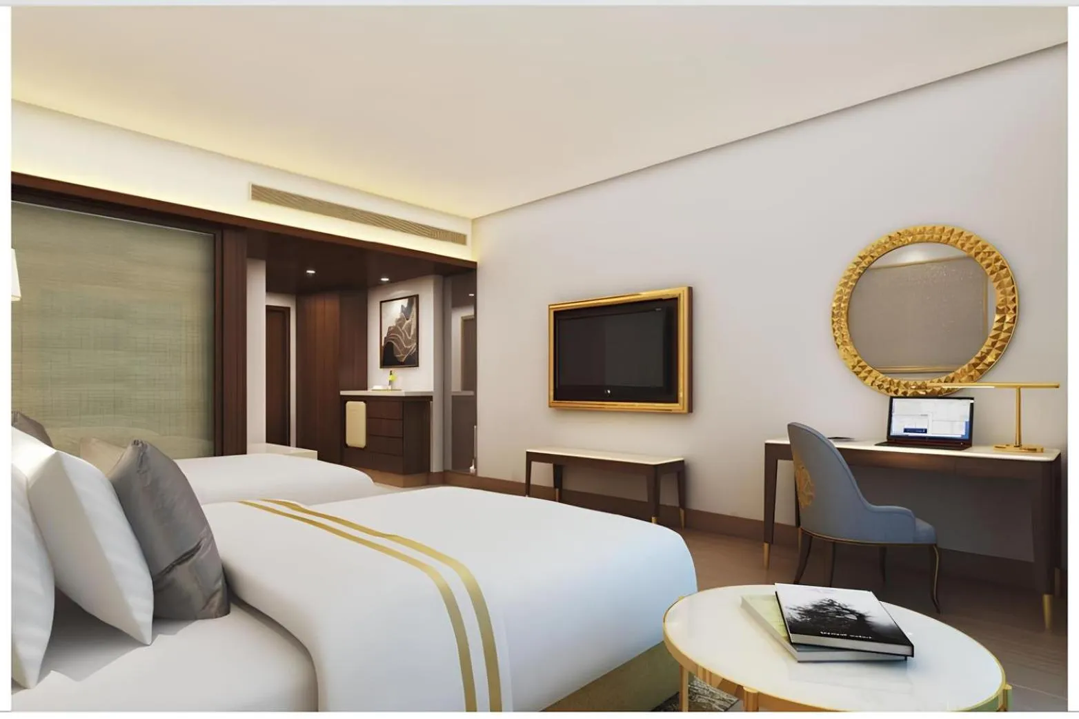 Bed in Taj Gandhinagar Resort and Spa