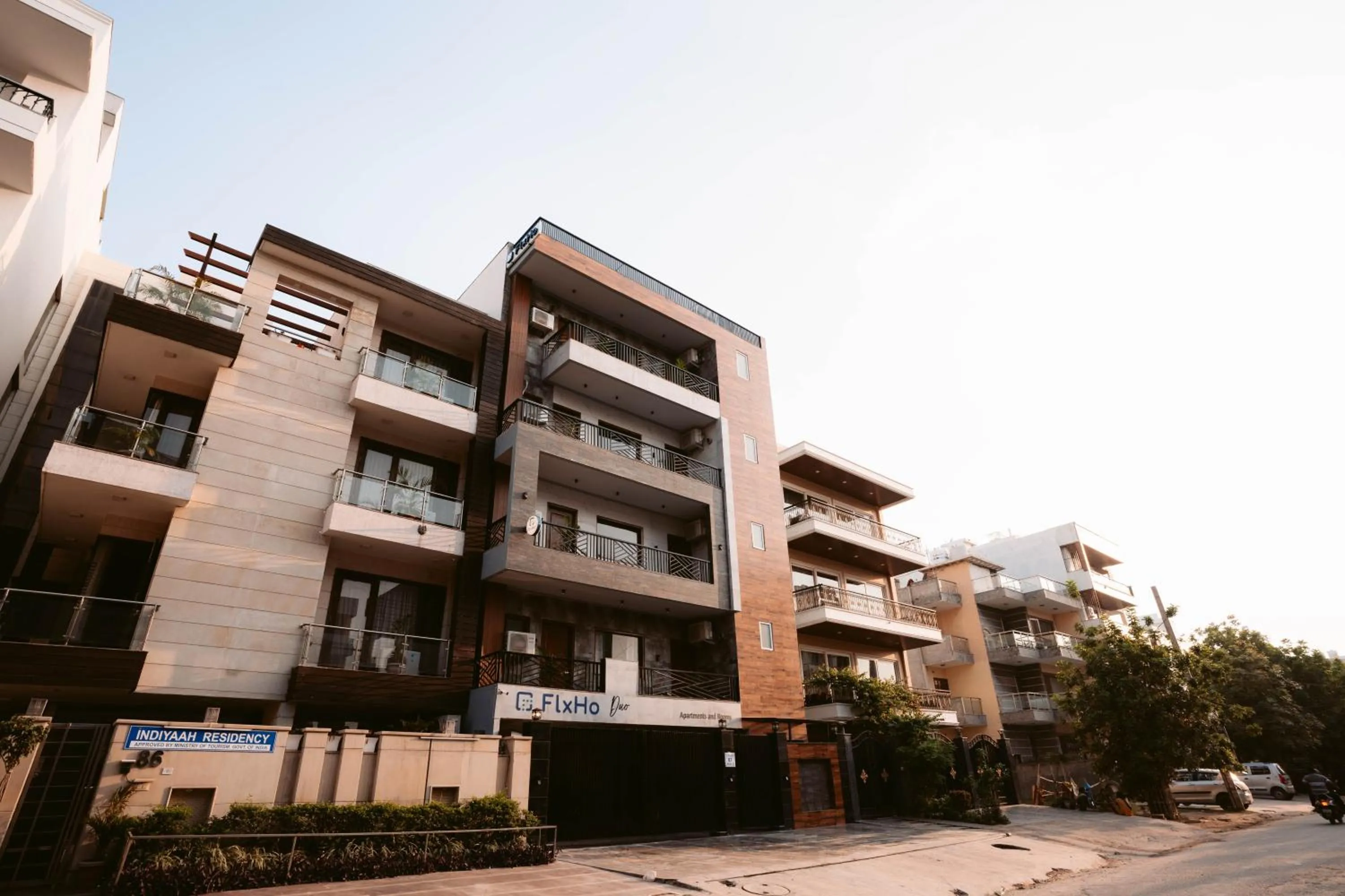 Facade/entrance in FlxHo Duo - Serviced Apartment & Rooms - Golf Course Road