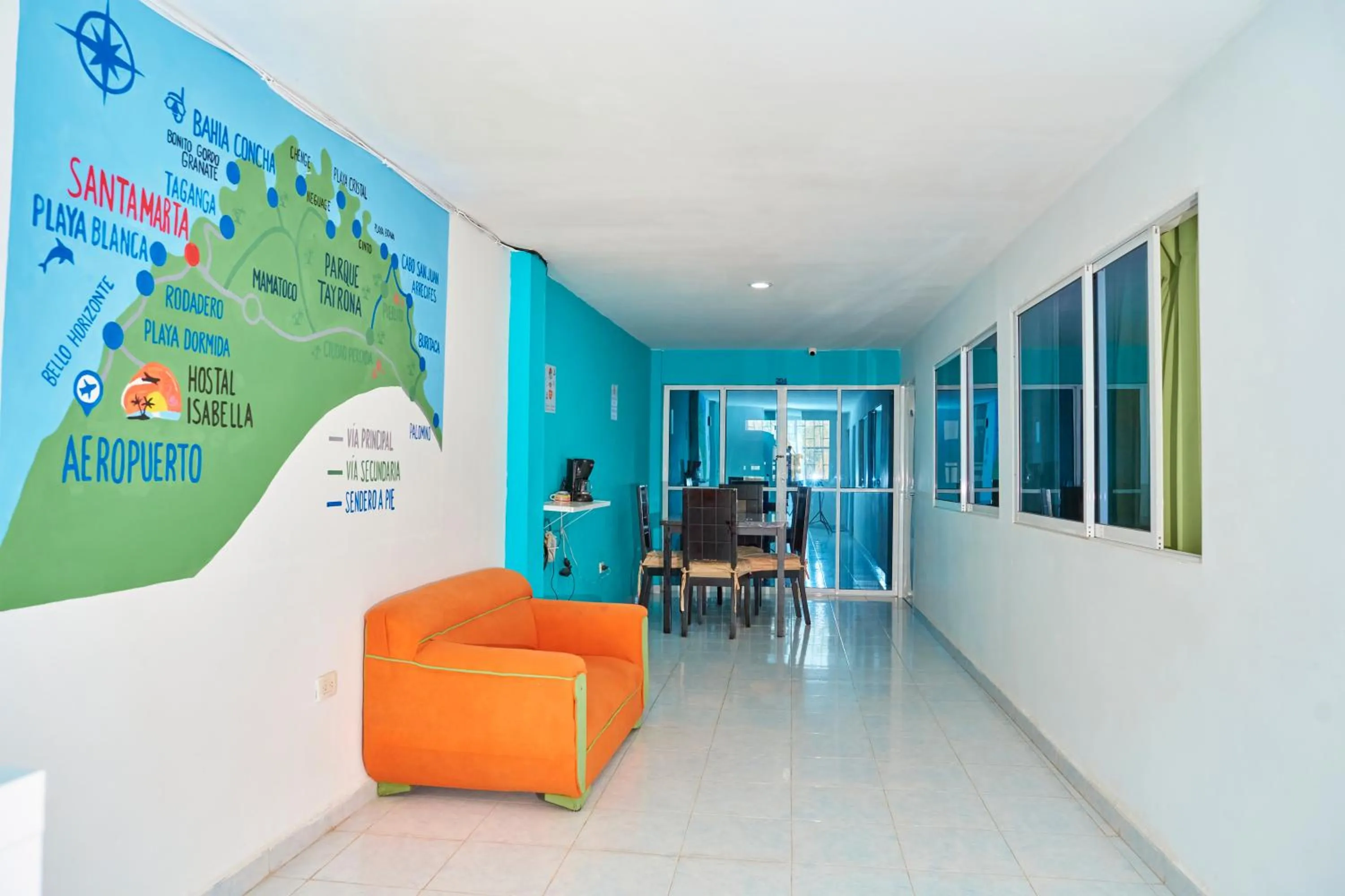 Seating area in Hostel ISABELLA