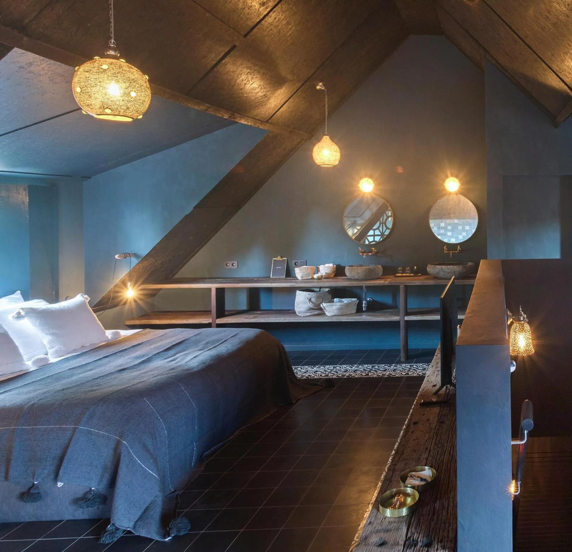 Living room, Bed in Hoeve La Cascina