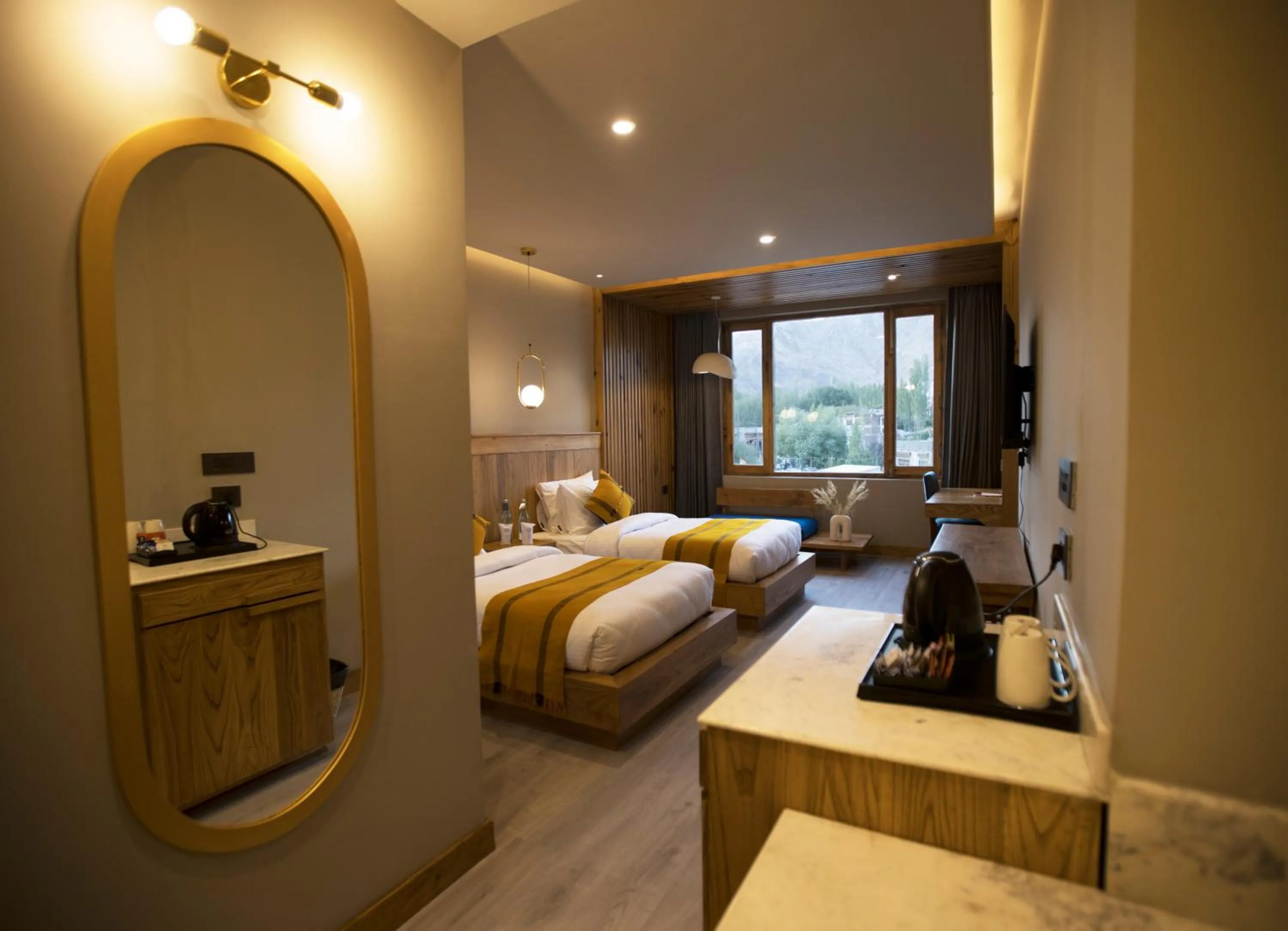 Bed in Hotel Rewa Ladakh