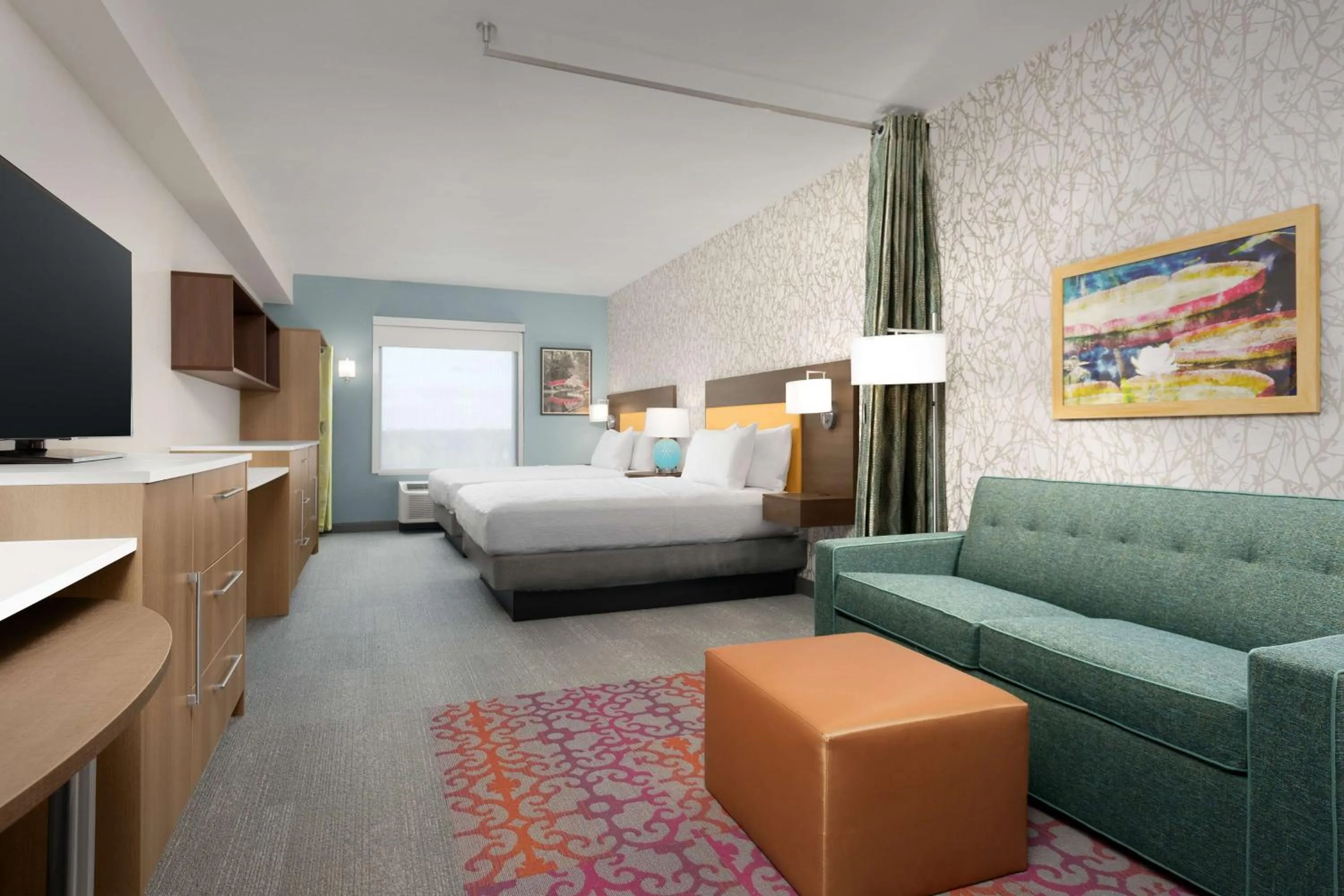 Living room, Bed in Home2 Suites By Hilton Durham University Medical Center