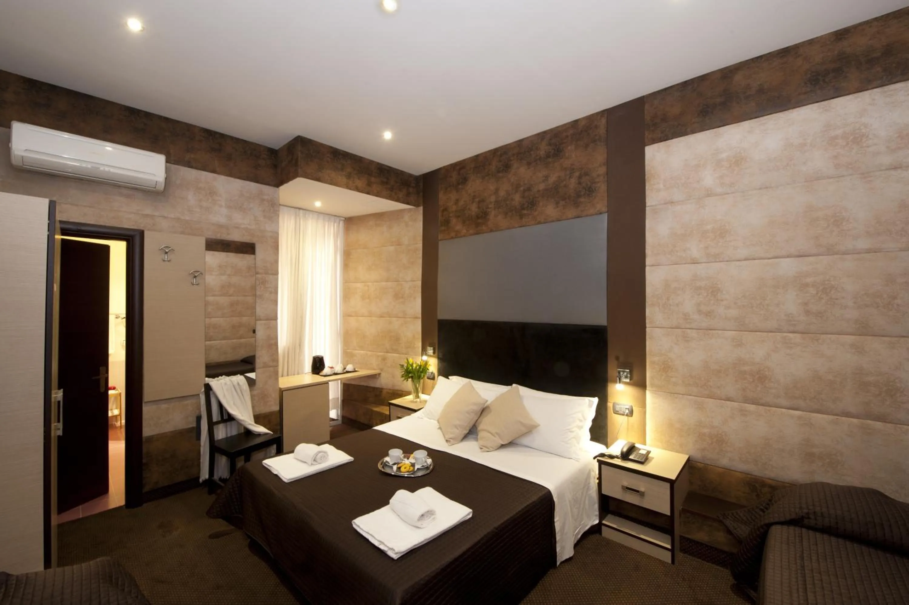 Bathroom, Bed in Blue Suite Vatican Guesthouse