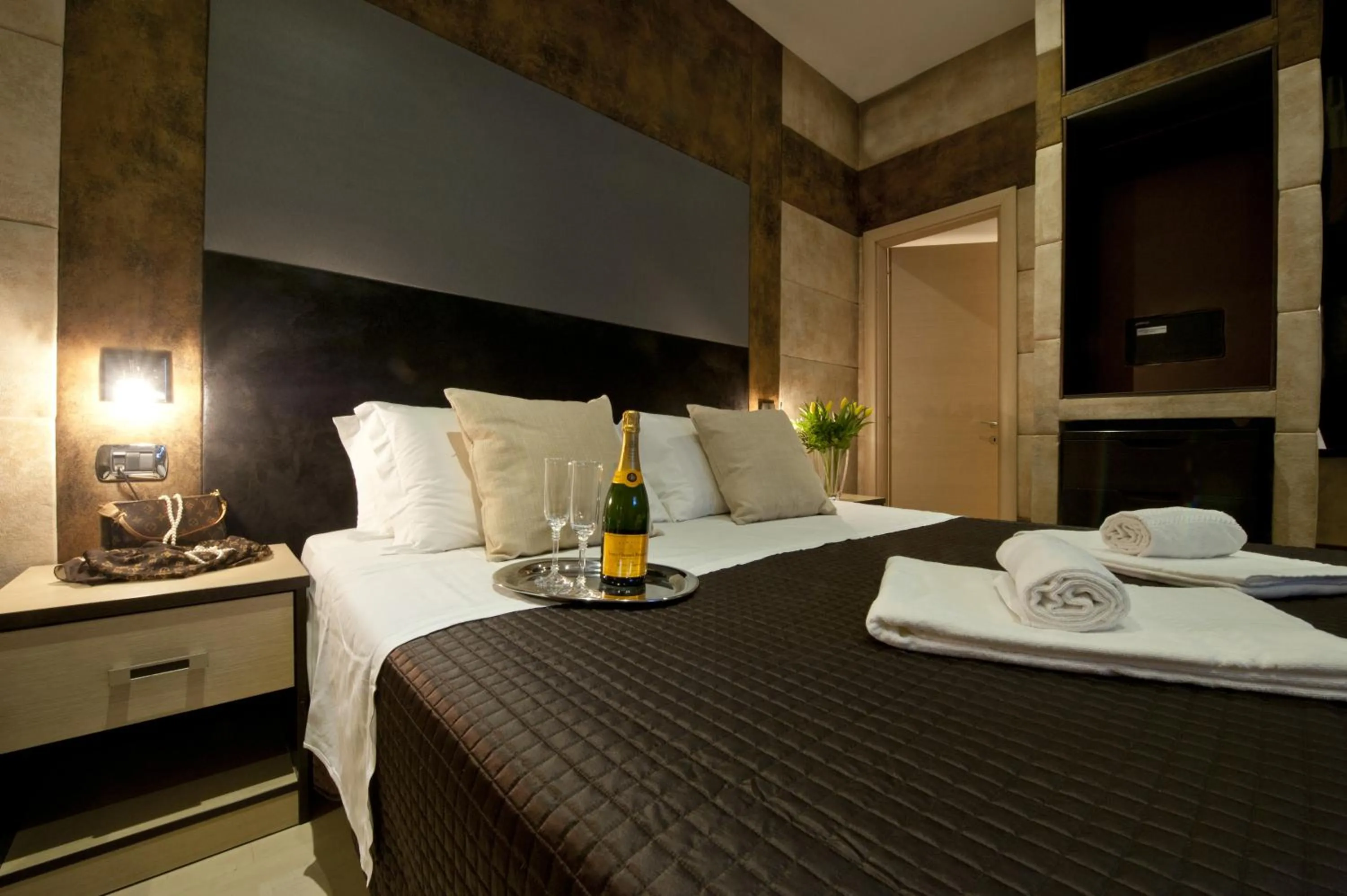 Bathroom, Bed in Blue Suite Vatican Guesthouse