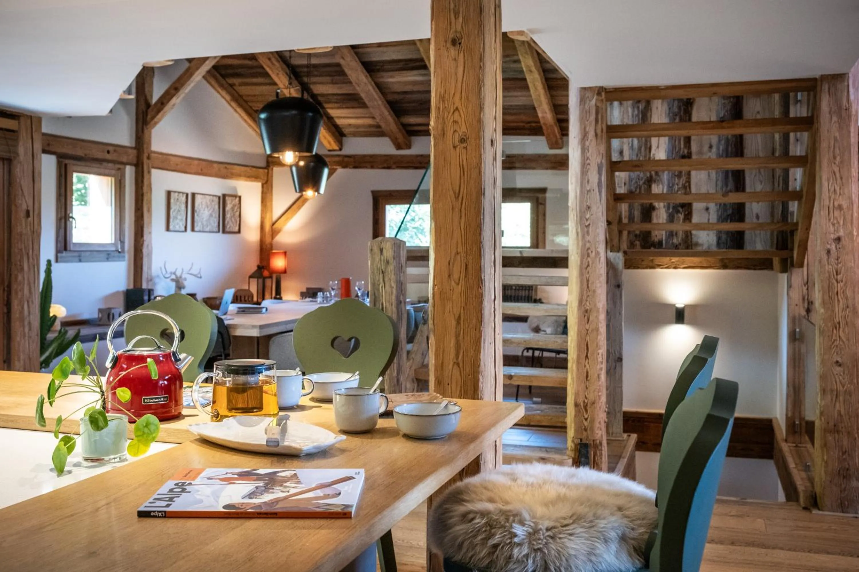 Living room in Wanderful Life MontBlanc refuge haut de gamme