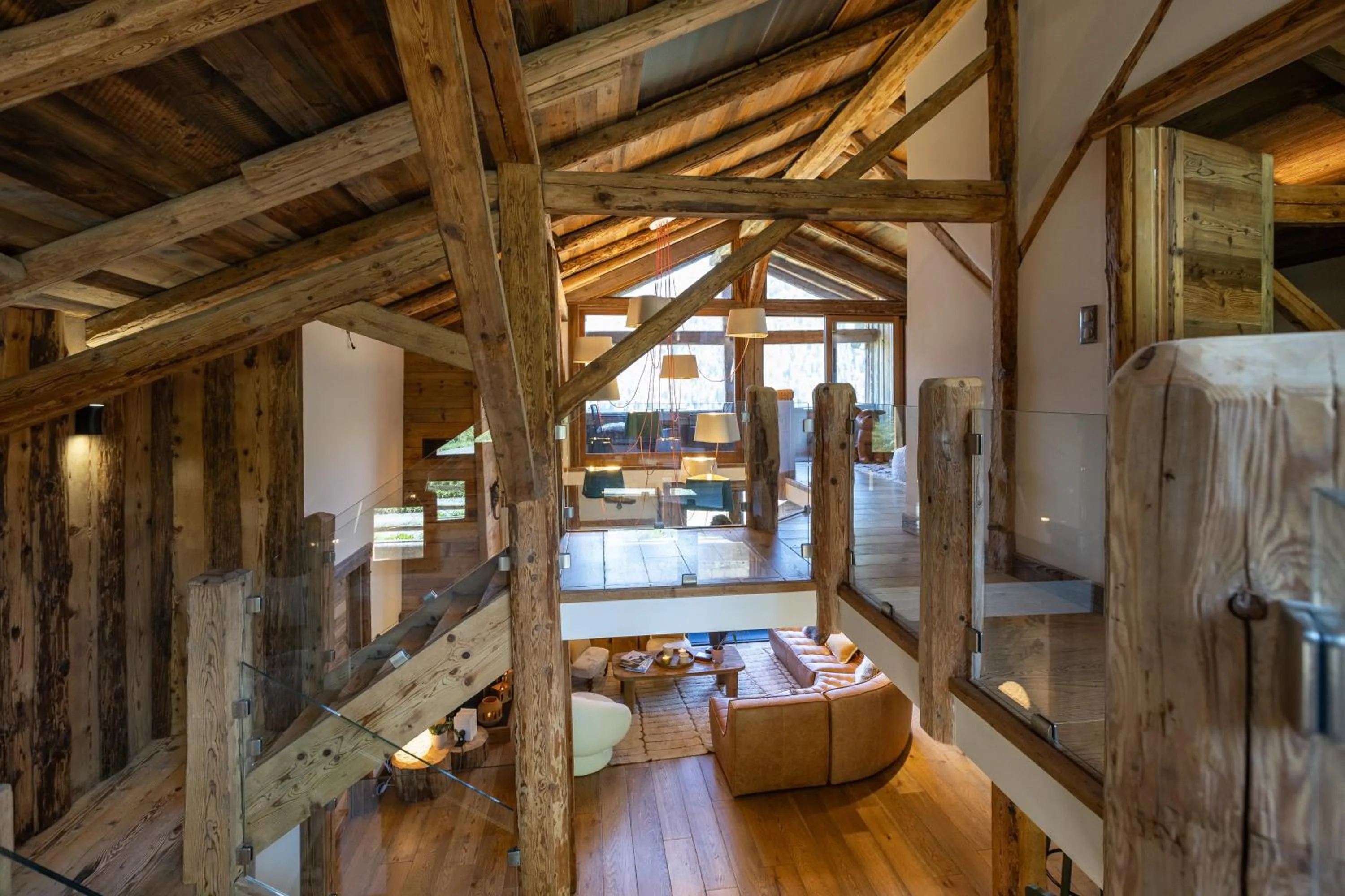 Living room in Wanderful Life MontBlanc refuge haut de gamme