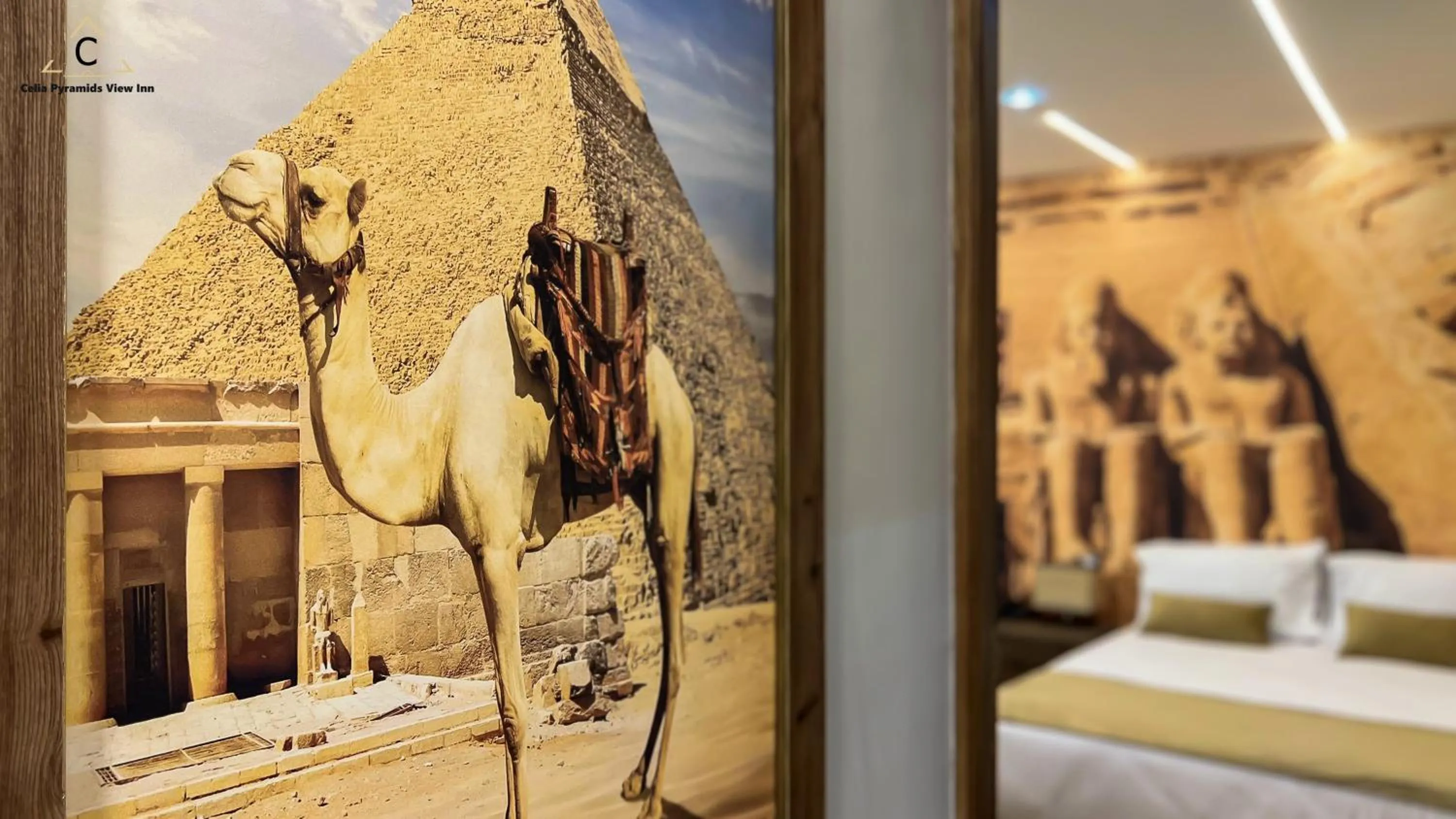 Decorative detail, Bed in Celia Pyramids View inn