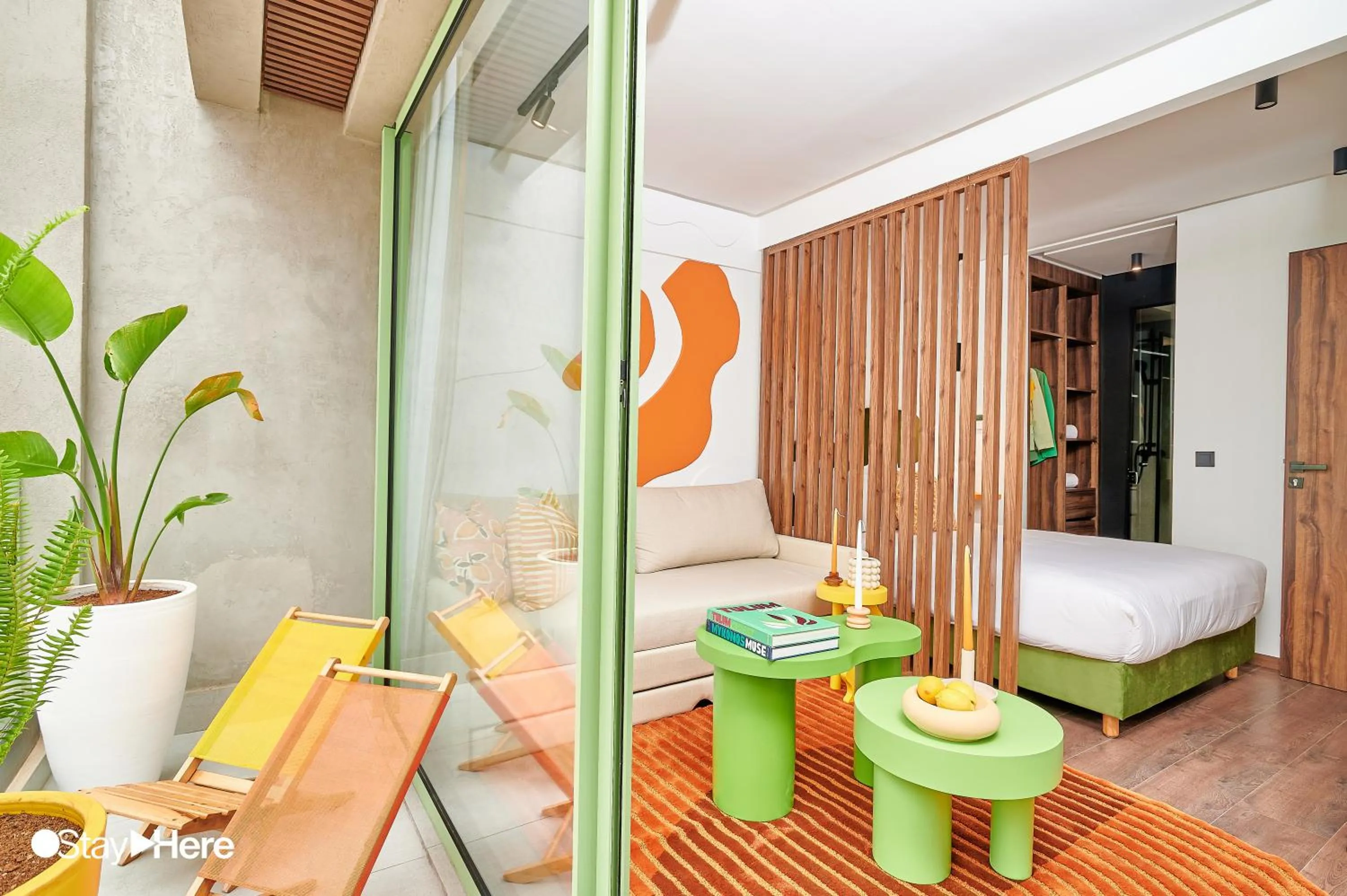 Living room, Bed in Stayhere Casablanca - CFC - Vibrant Residence