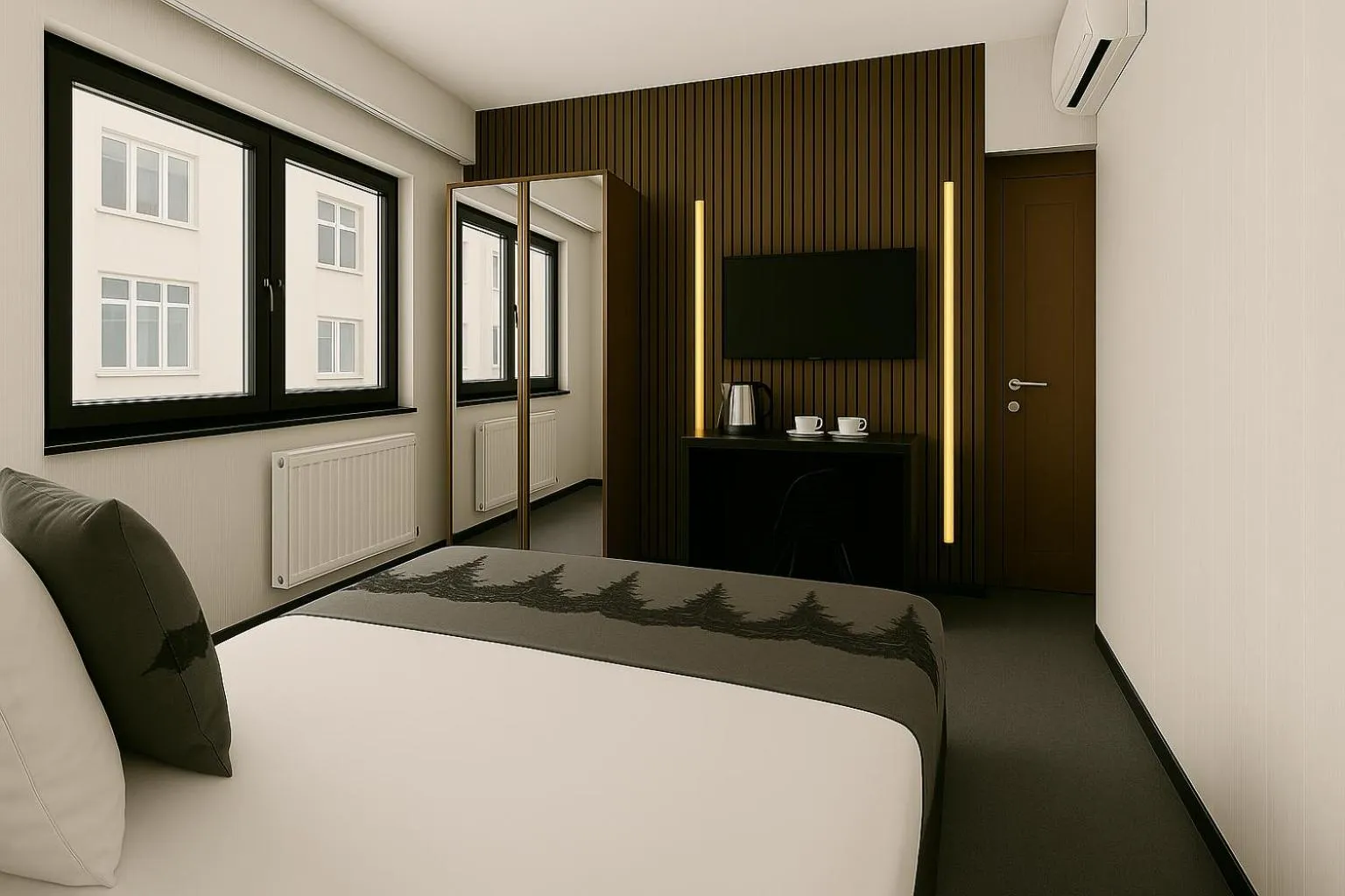 Bed in Black Art Otel