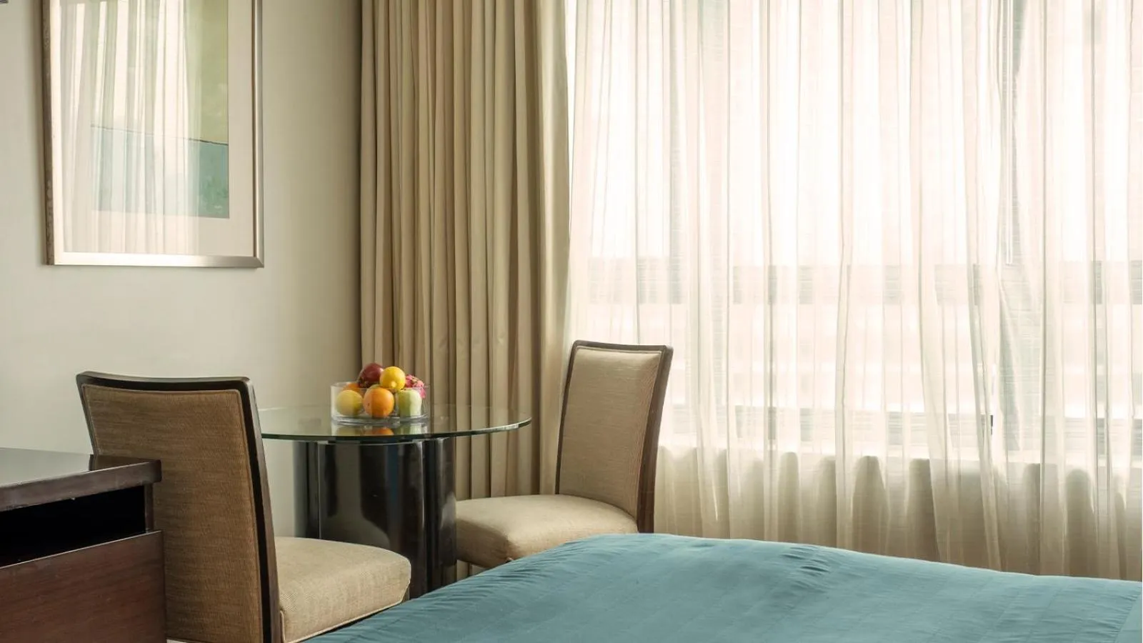 Dining area, Bed in Aruga Apartments by Rockwell Makati