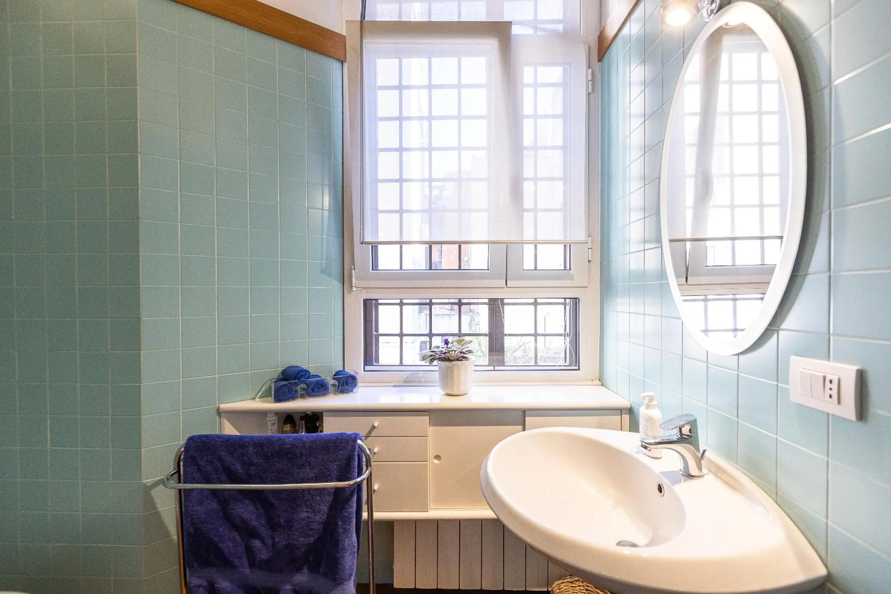 Bathroom in San Gioacchino View by Rental in Rome