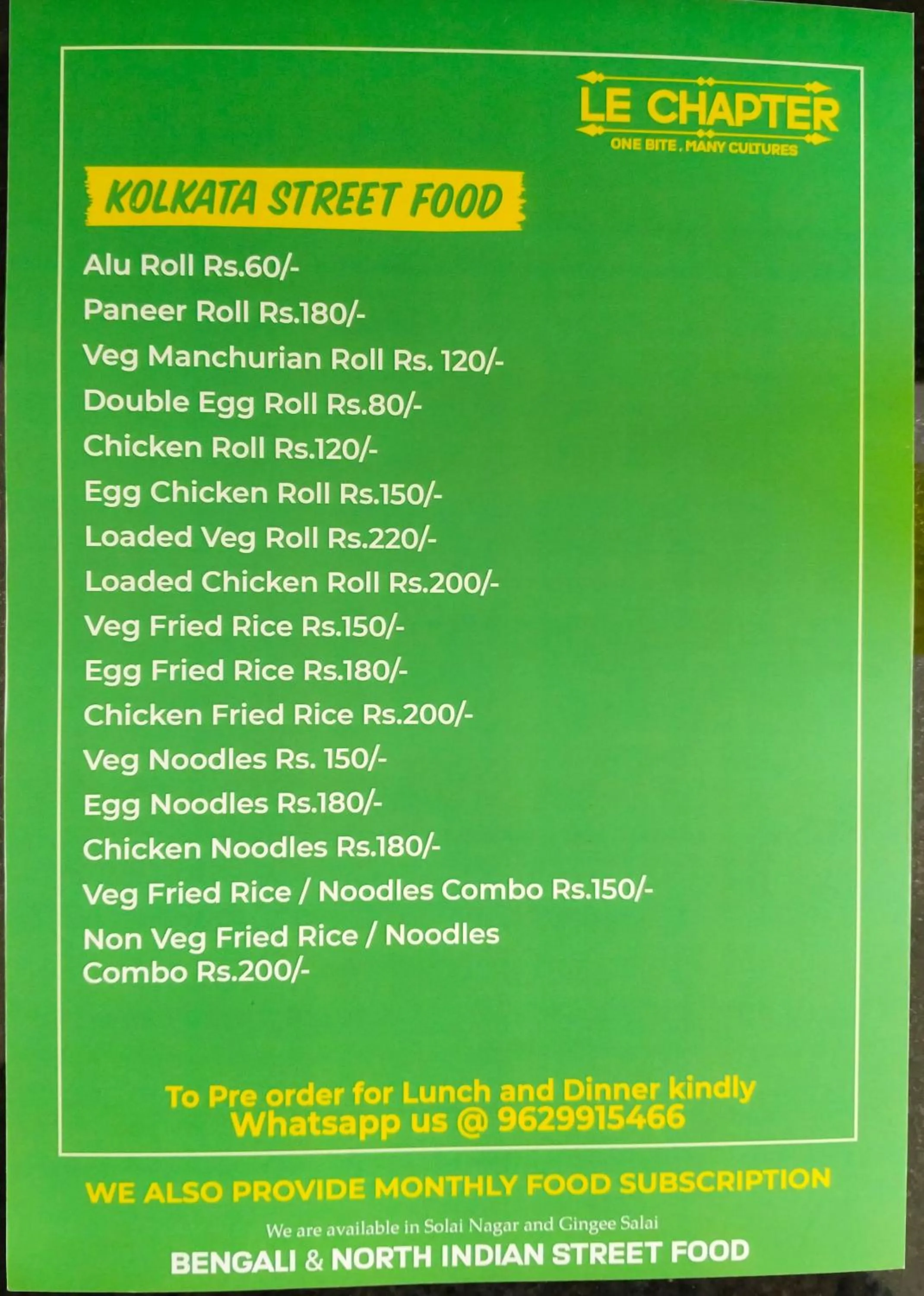 Restaurant/places to eat in Auro Maison