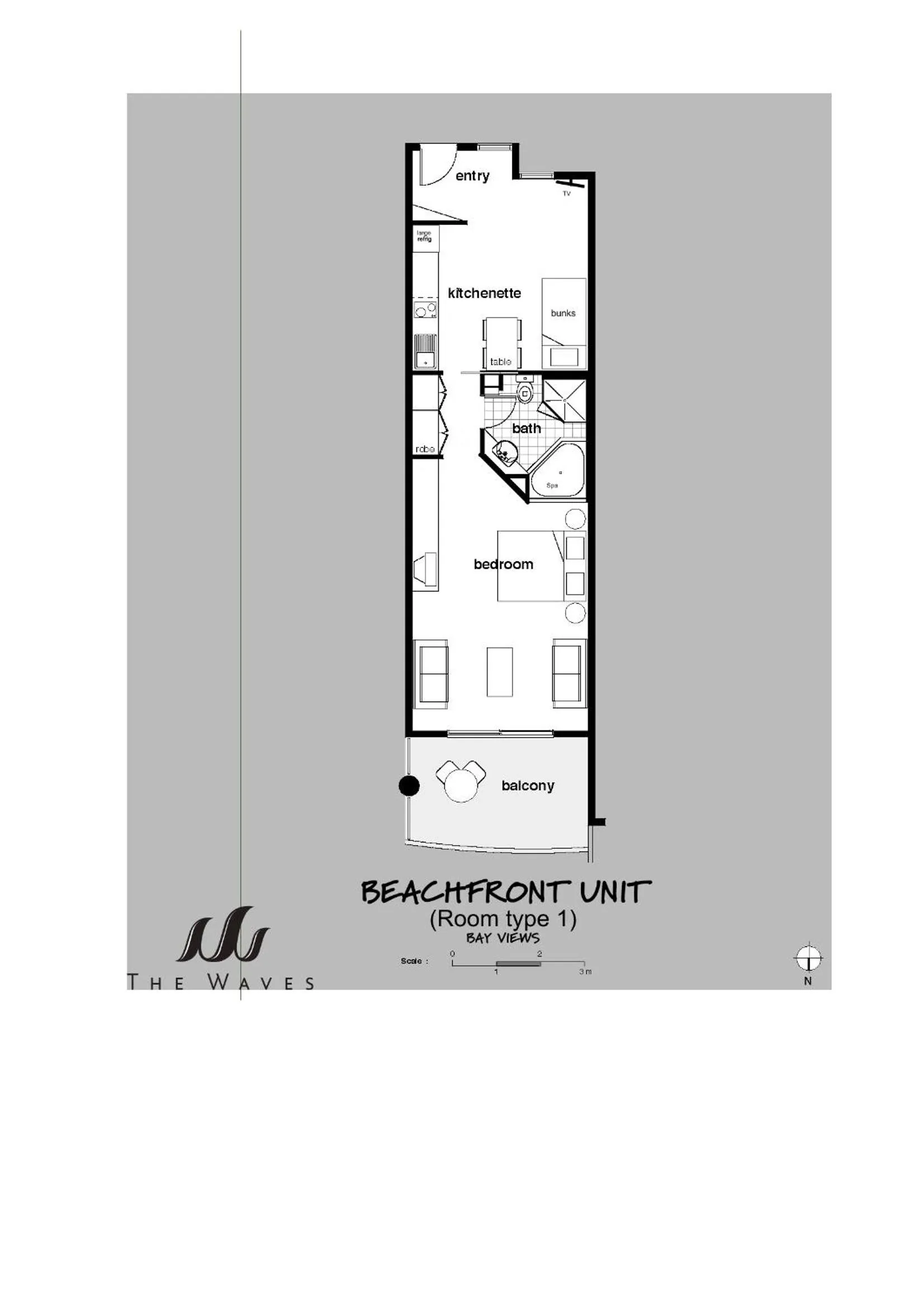 Floor plan in The Waves Apartments