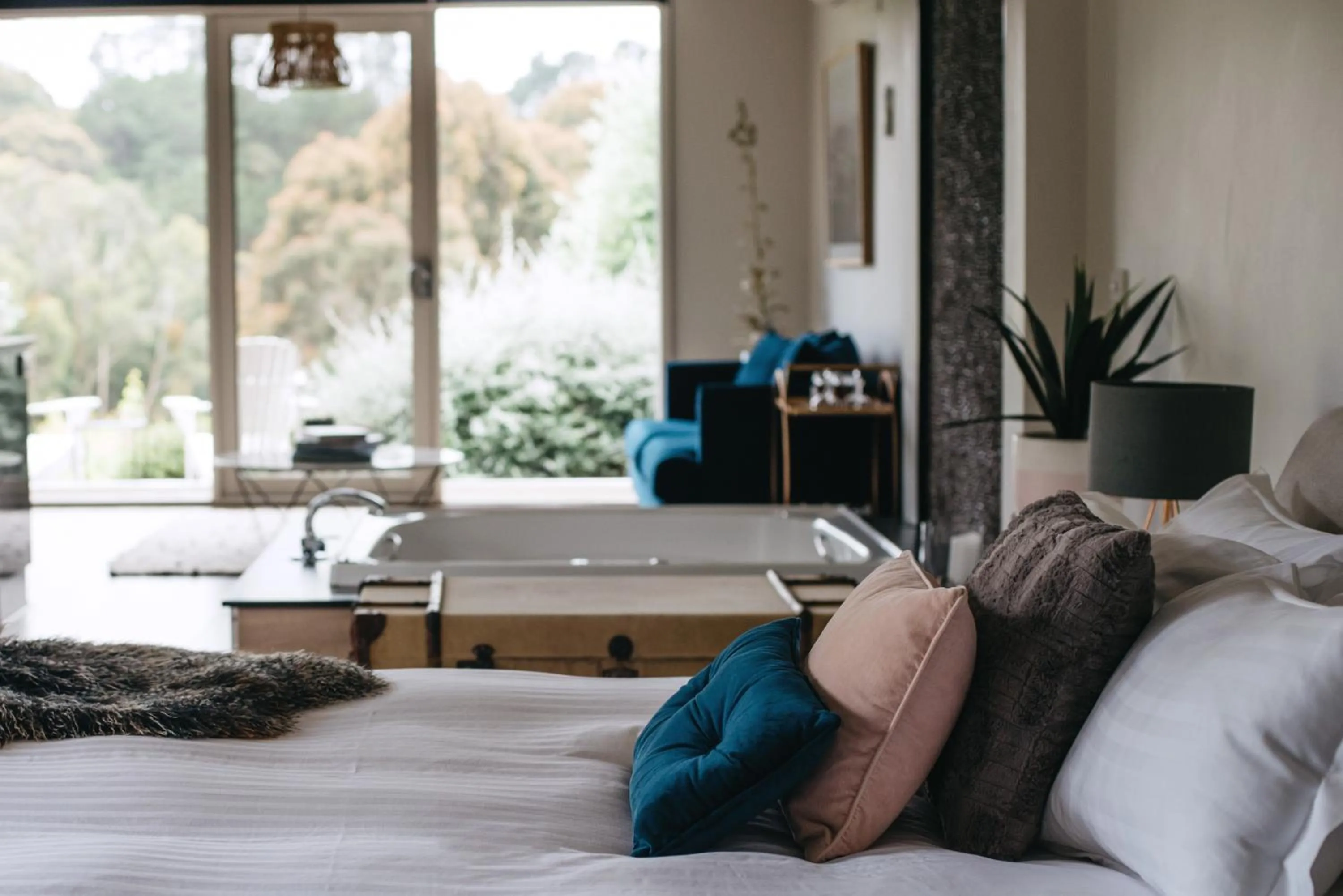 Bed in Polperro Villas