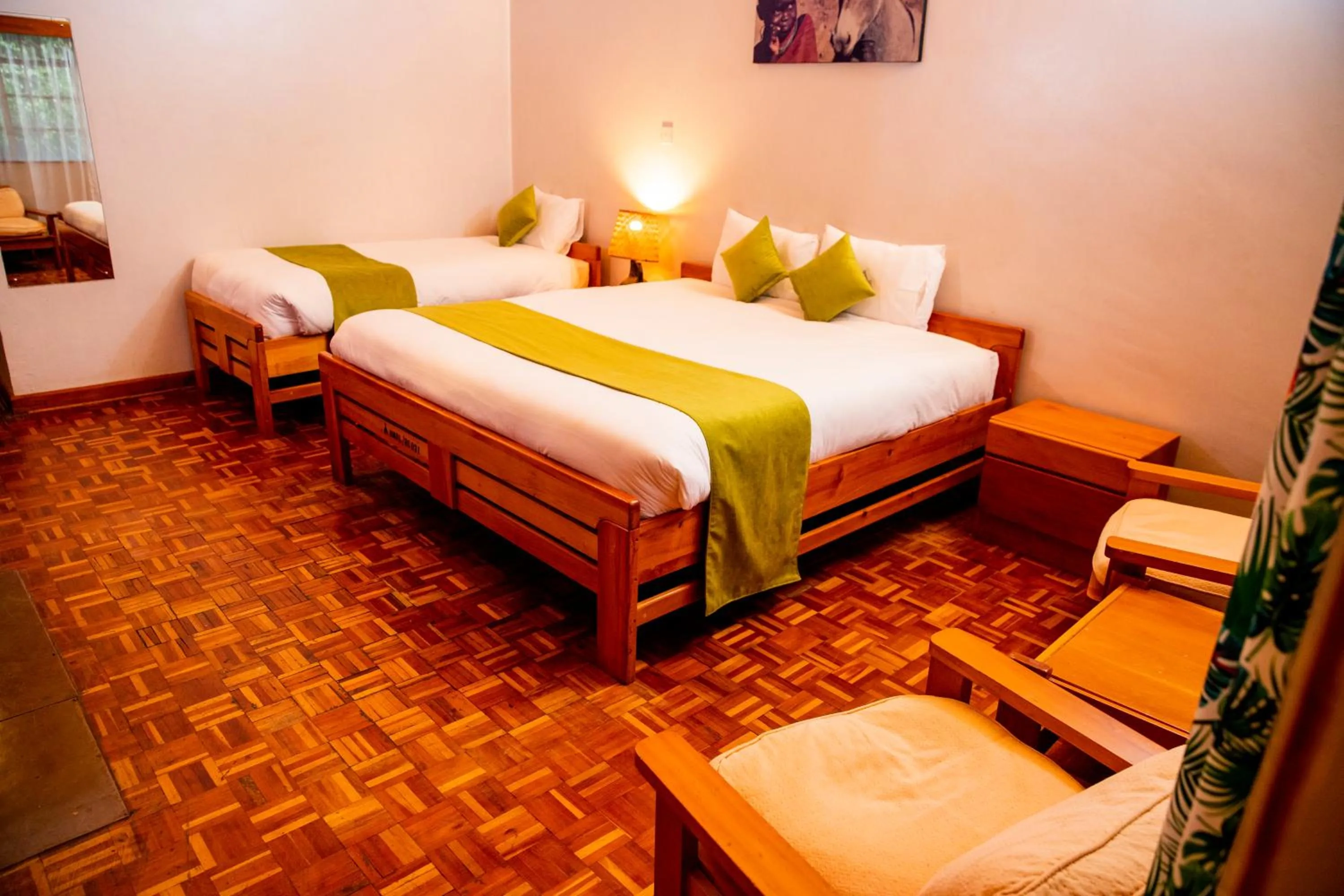 Bed in Naro Moru River Lodge