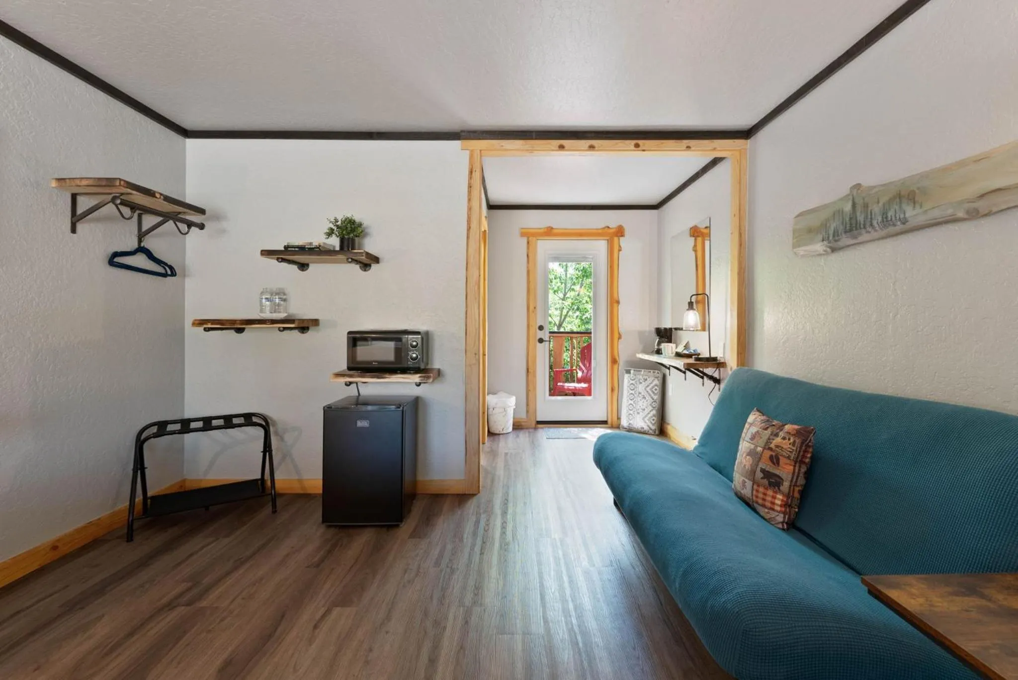 Seating area in Lake Village Lodge