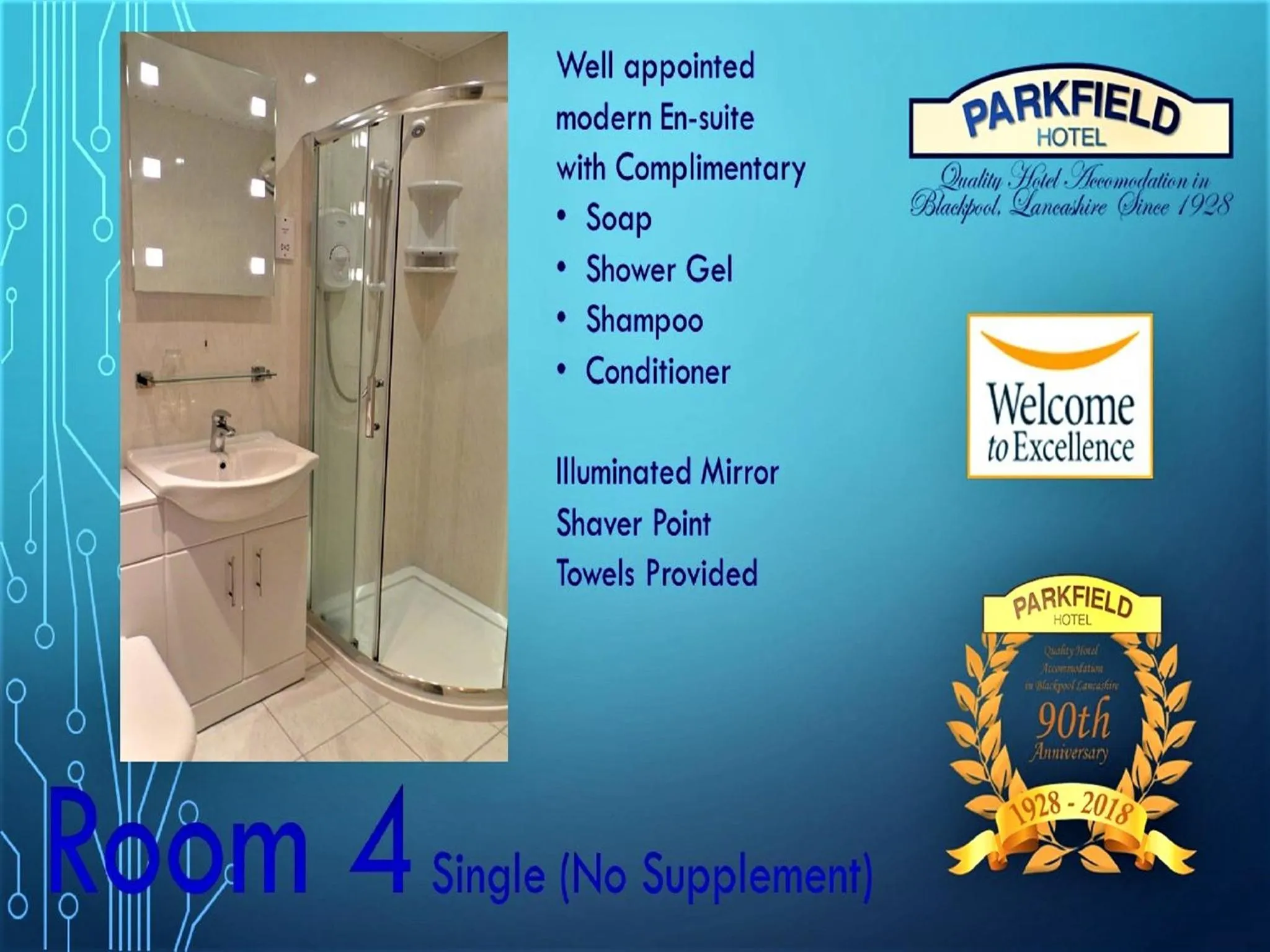 Shower in Parkfield Hotel