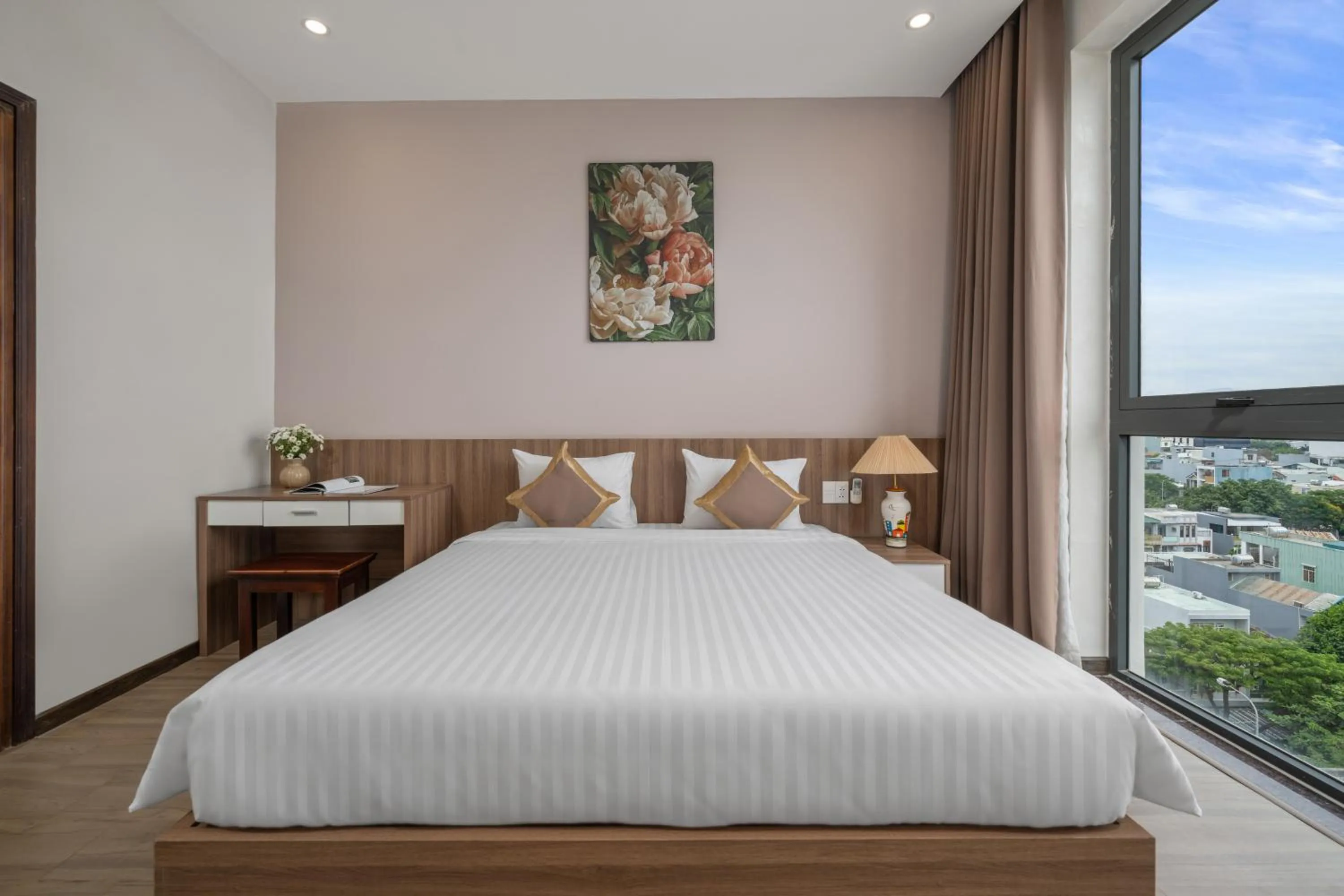 Bed in ATP Galaxy Hotel & Apartment Danang