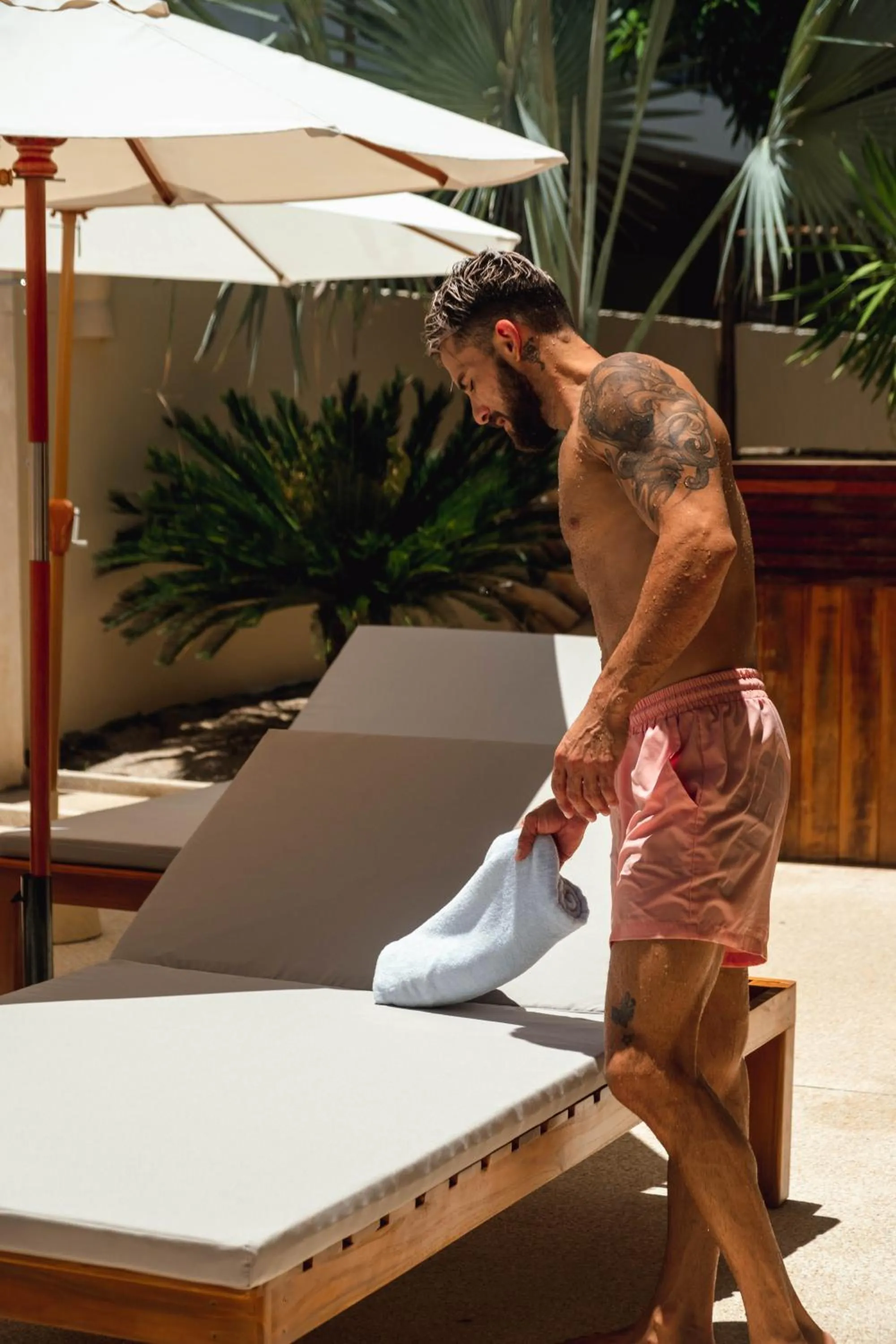 sunbed in Rustic and Blue Getaway