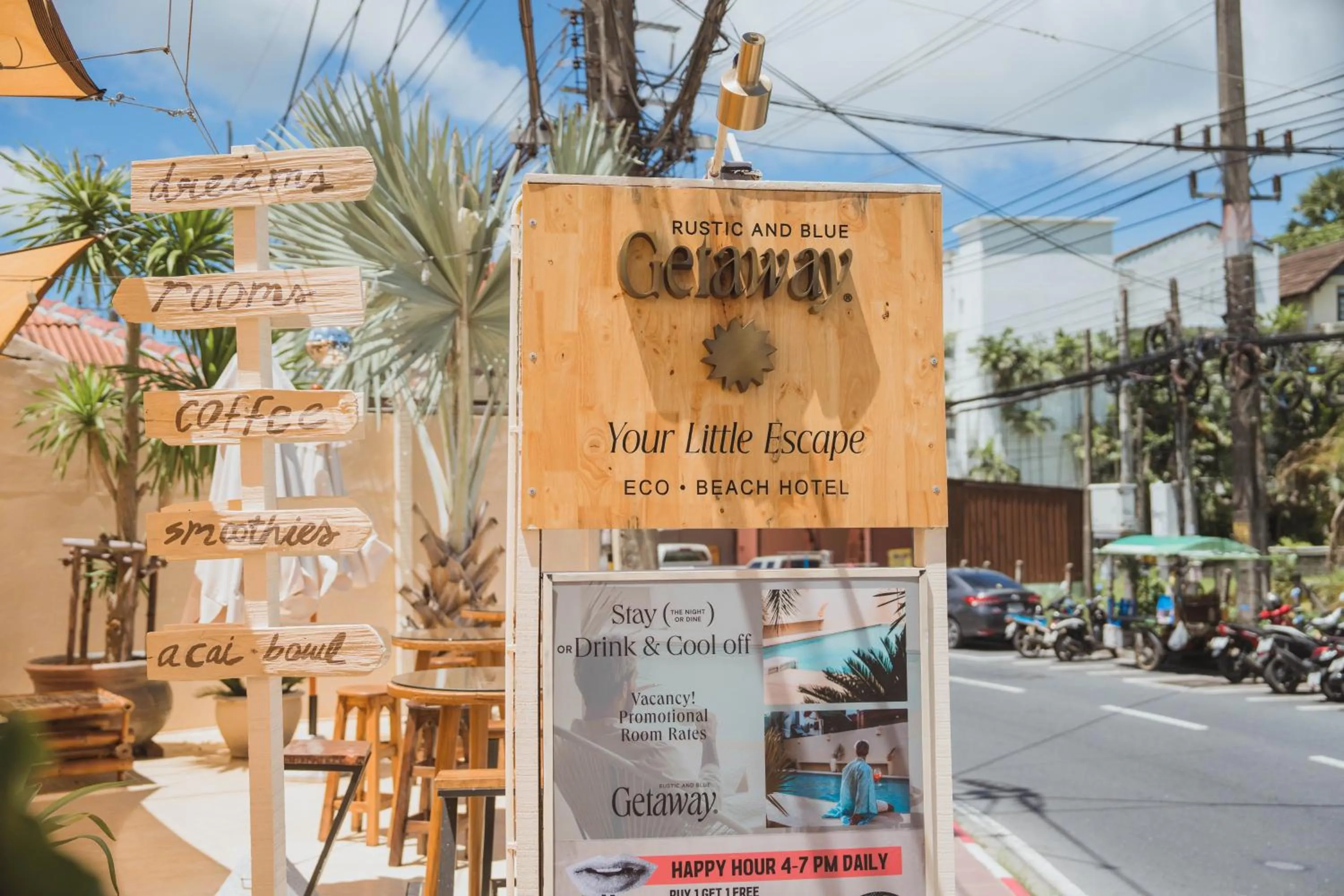 Property logo or sign in Rustic and Blue Getaway